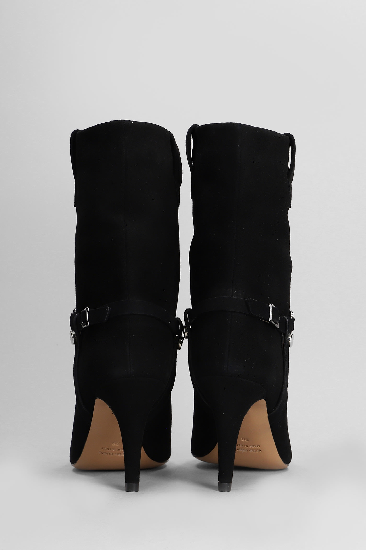 Shop The Seller High Heels Ankle Boots In Black Suede