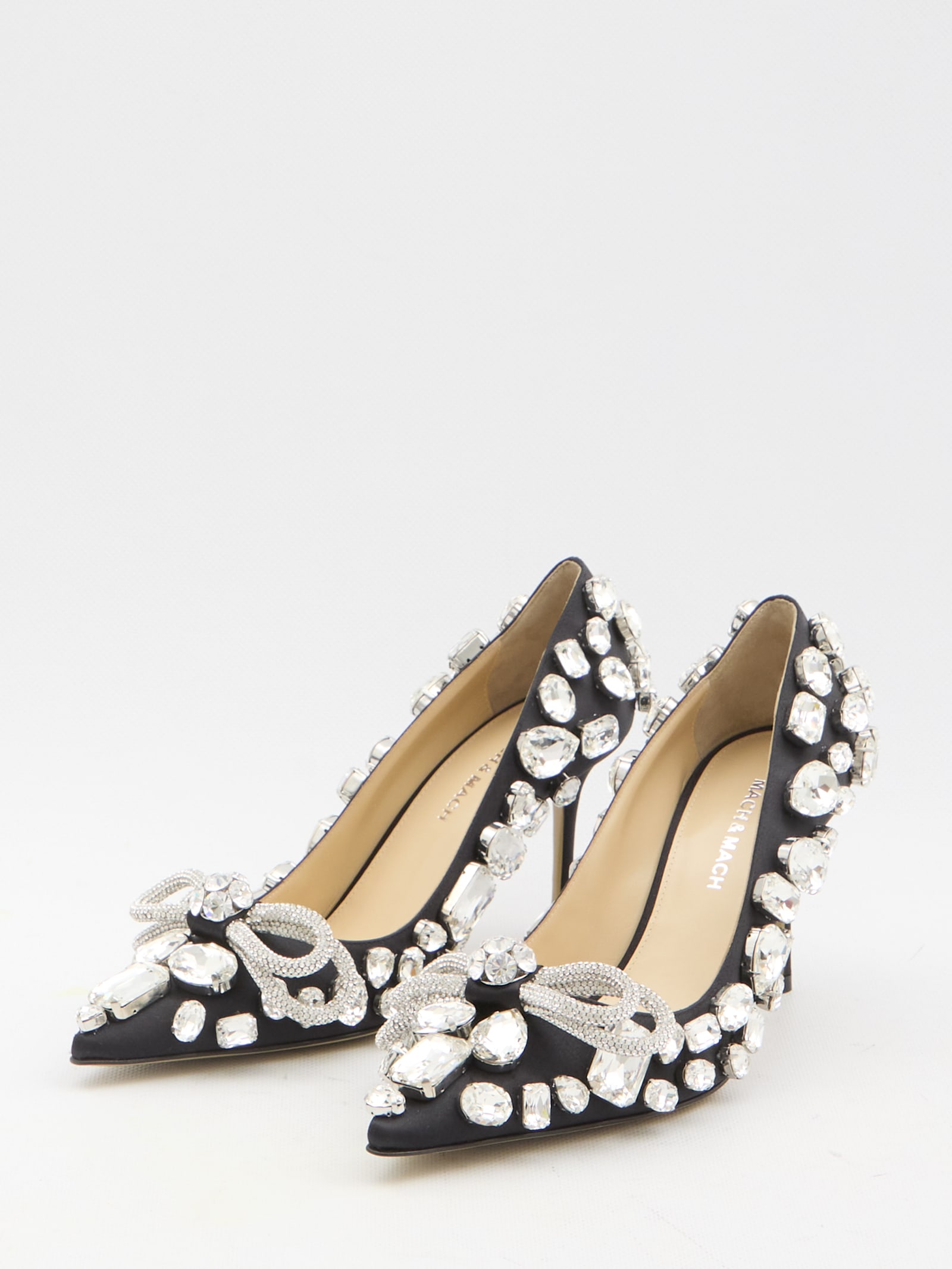 Shop Mach &amp; Mach Double Bow Pumps In Black