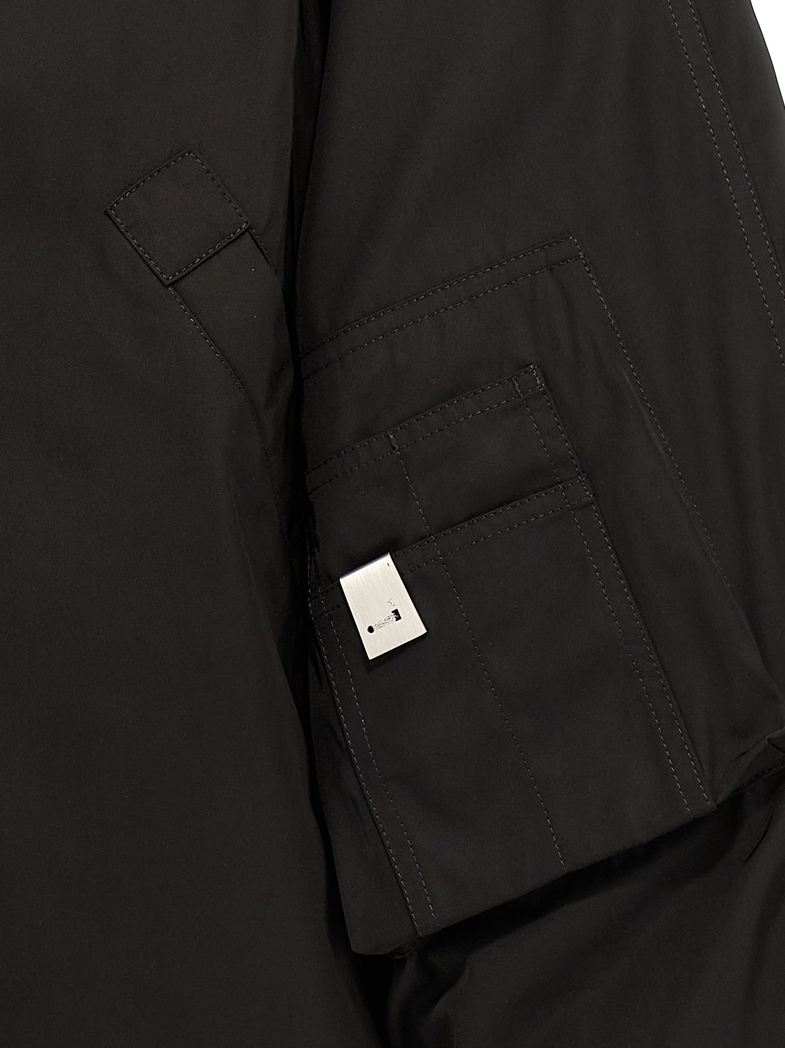 Shop Alyx Nylon Logo Parka With Print Down Jacket In Black