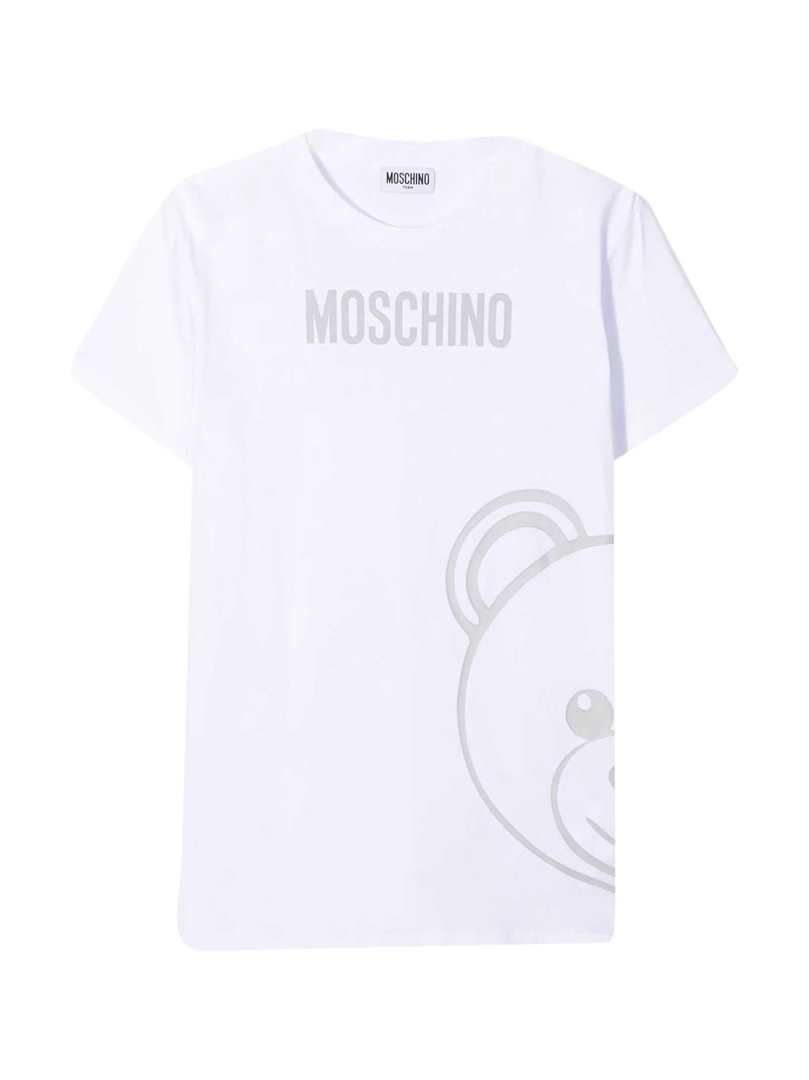 MOSCHINO WHITE T-SHIRT TEEN,11764025