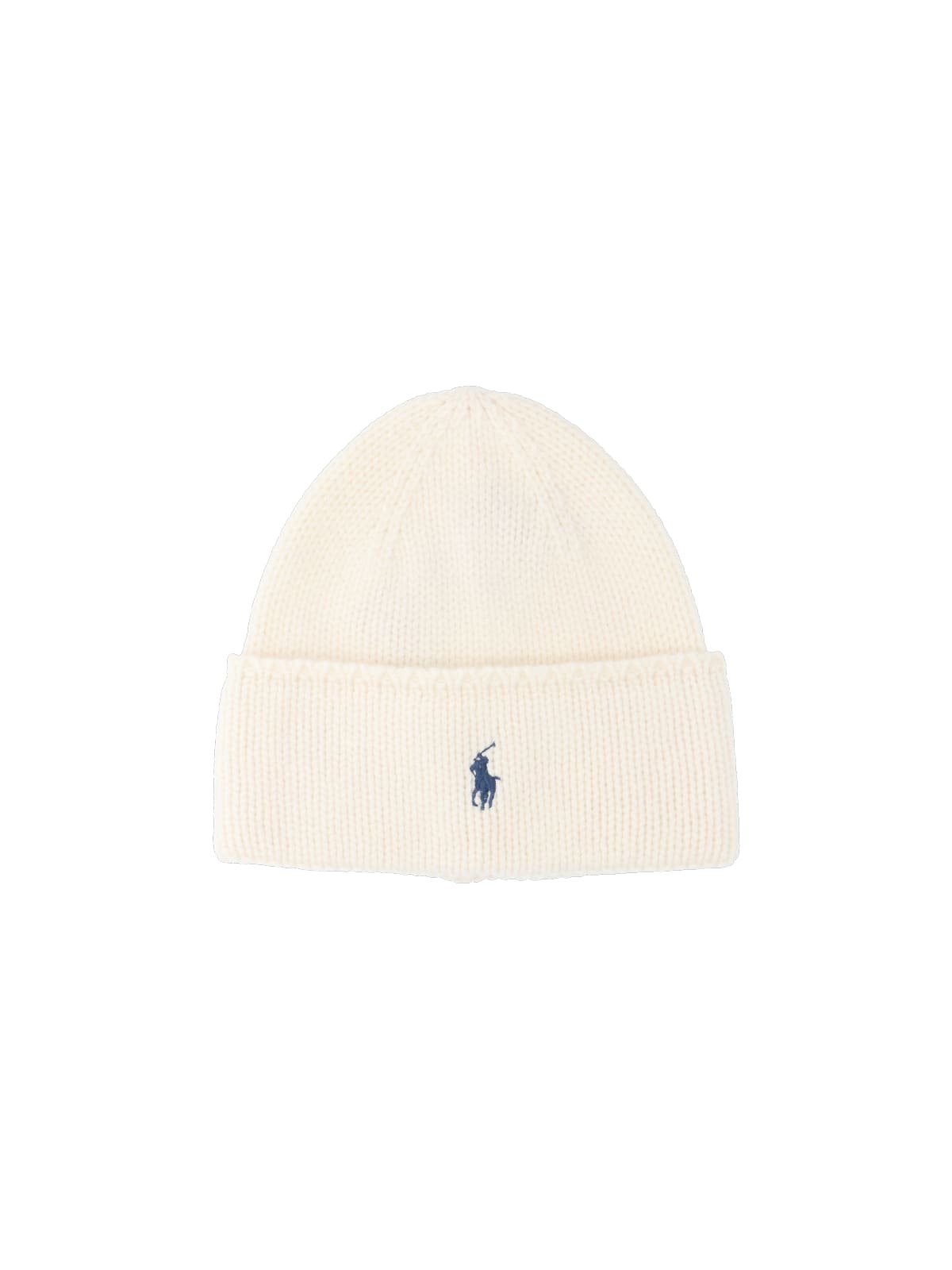 Polo Pony Beanie In White Wool