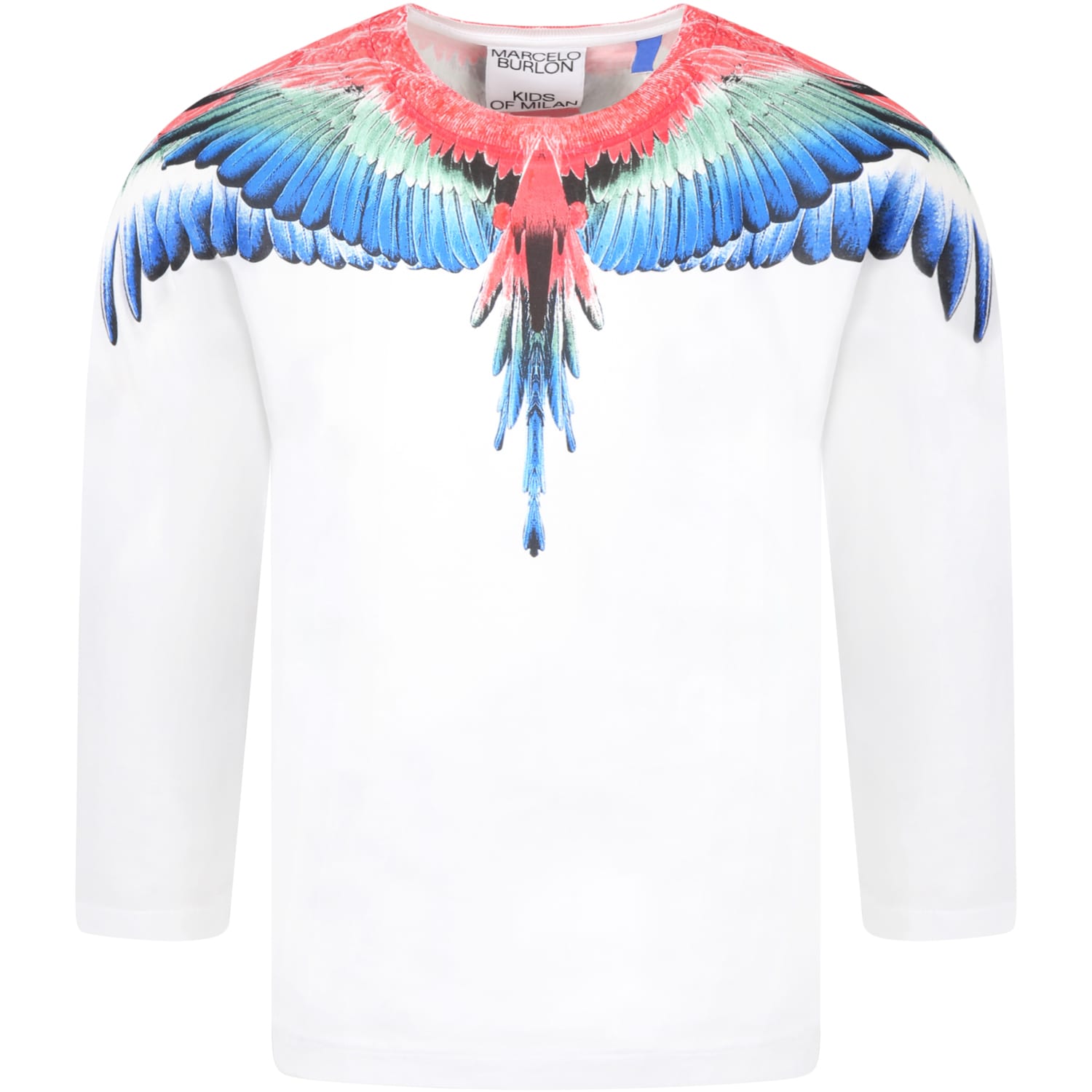 Marcelo Burlon White T-shirt For Kids With Iconic Wings