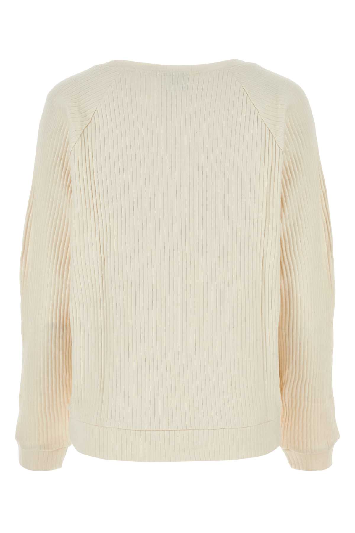Baserange Ivory Cotton Sweatshirt In Offwhite
