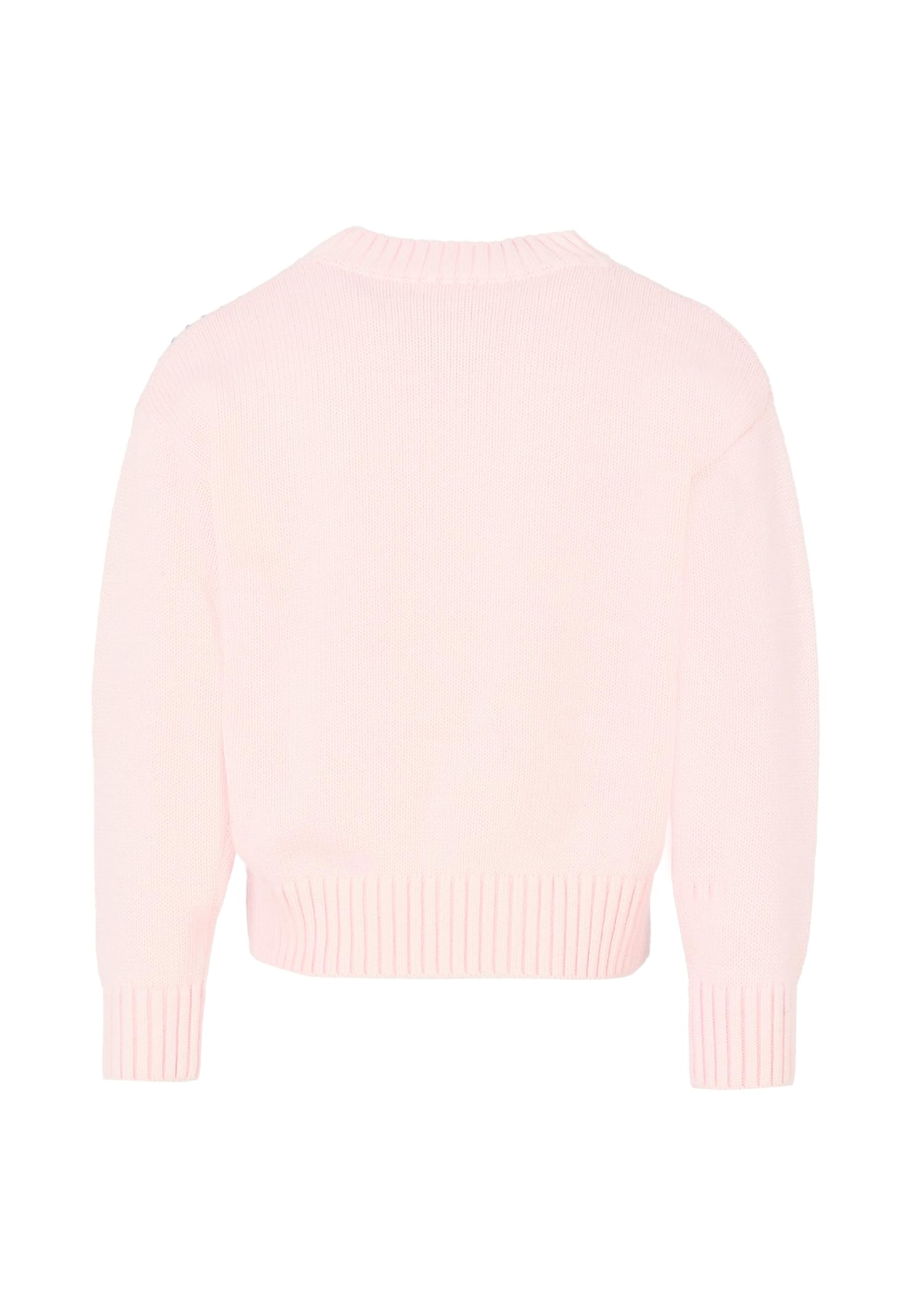 Billieblush Pink Sweater For Girl With Heart In Pink