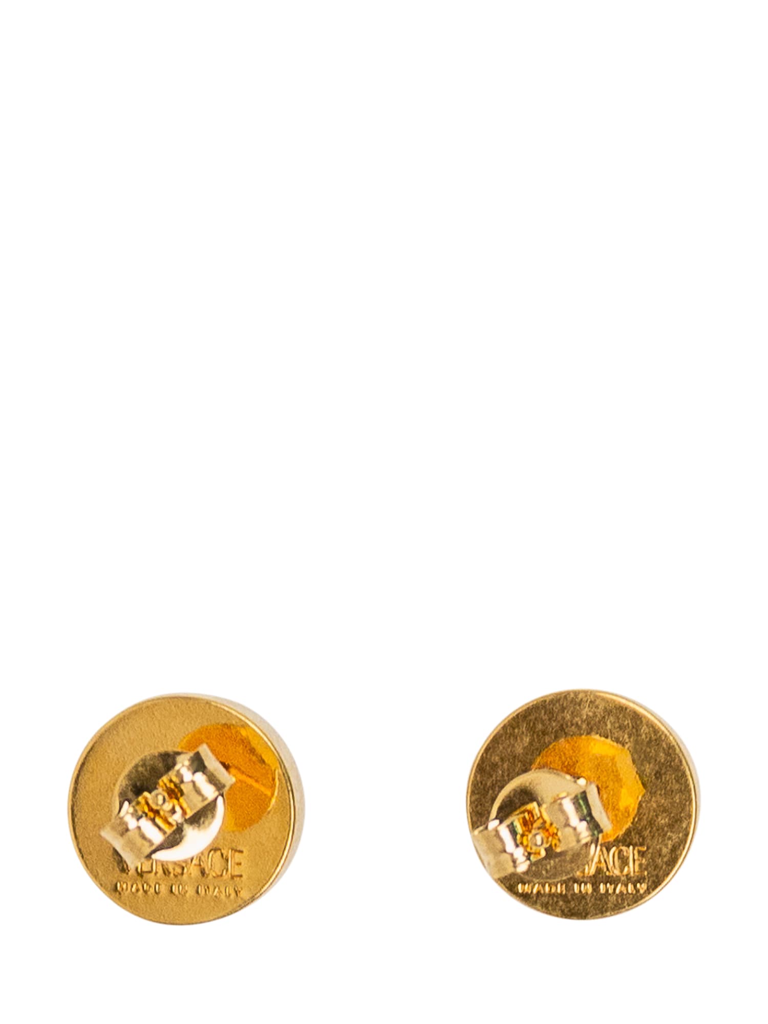 Shop Versace Earrings In Black Gold