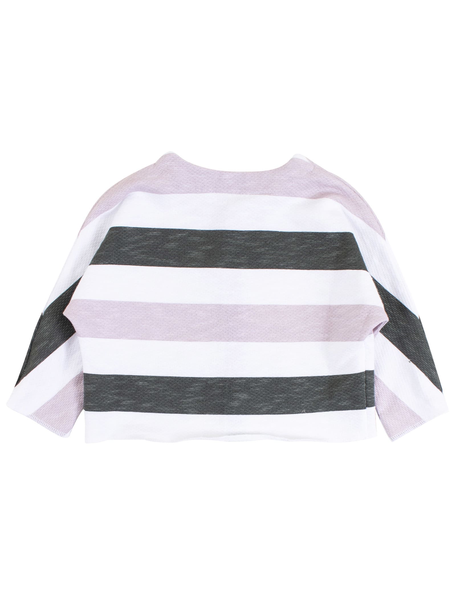 Shop De Cavana Newborn Striped Jacket In Bianco-rosa