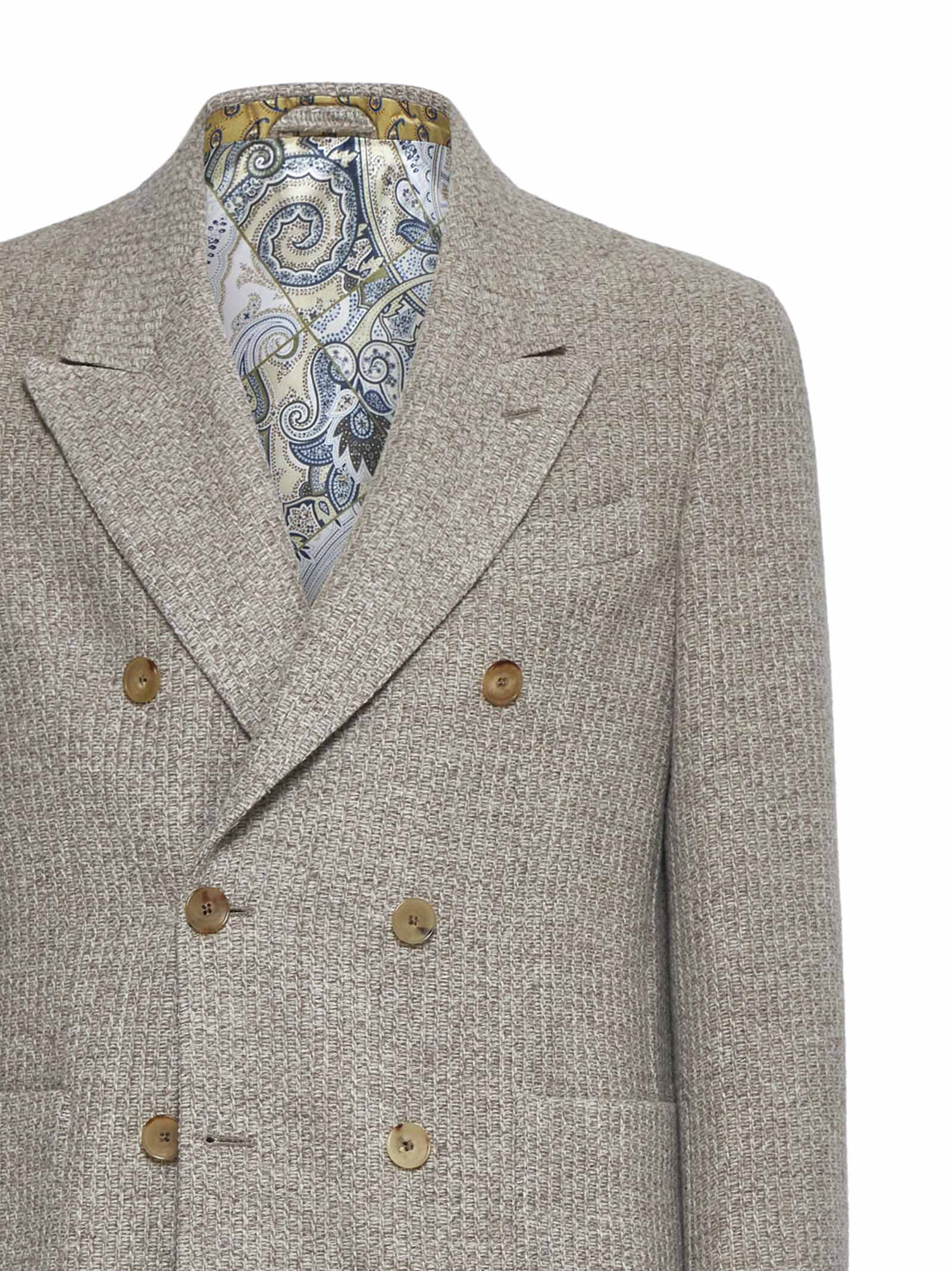 Shop Etro Blazer In Beige