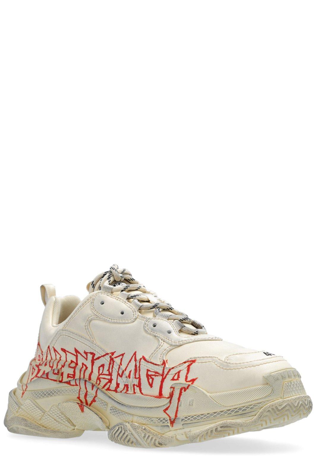 Shop Balenciaga Triples Lace-up Sneakers In White
