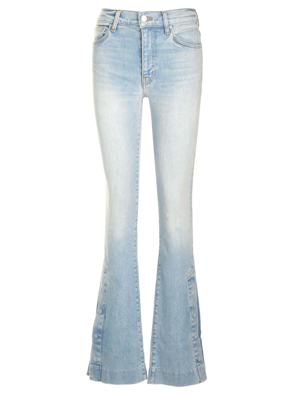 Shop Amiri Kick Flare Jeans In Light Blue