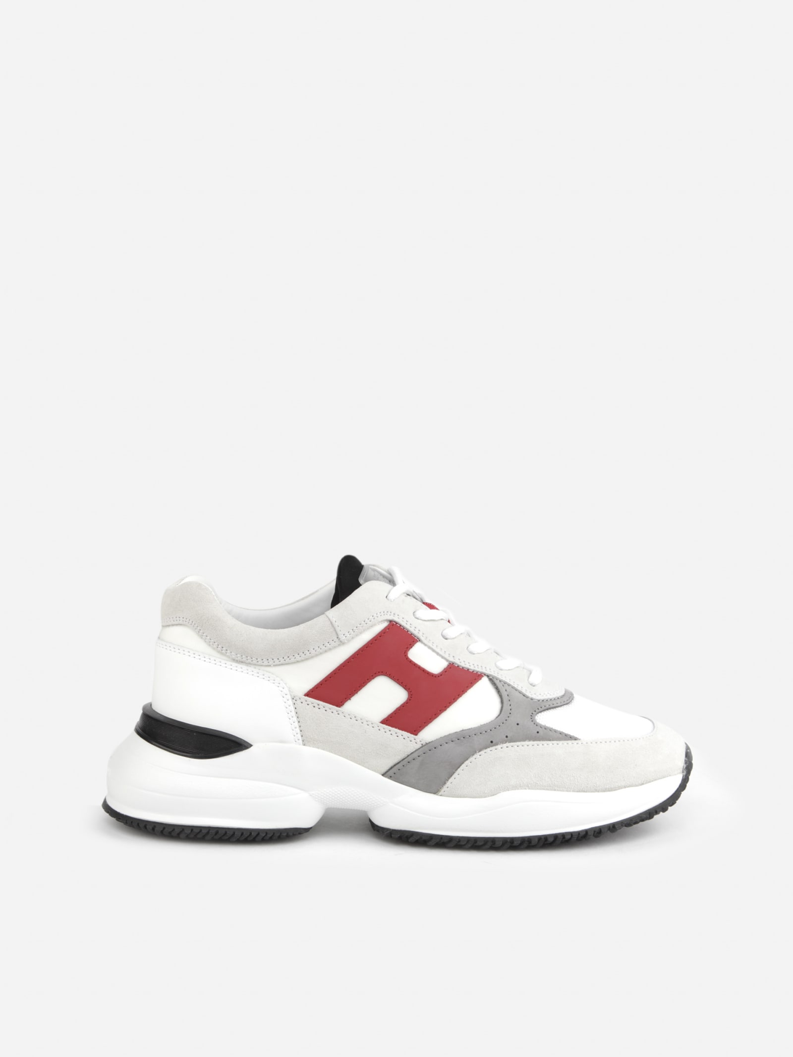 Hogan Interaction Sneakers In Suede With Technical Fabric Inserts