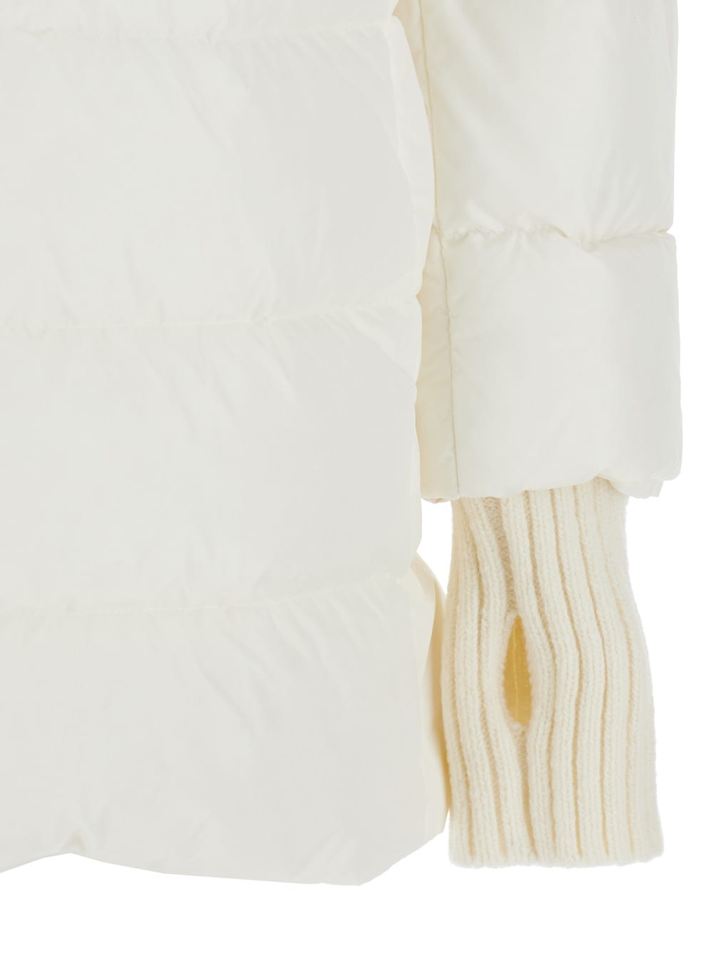 Herno White Down Jacket With Drawstring Hood In Tech Fabric Woman In White