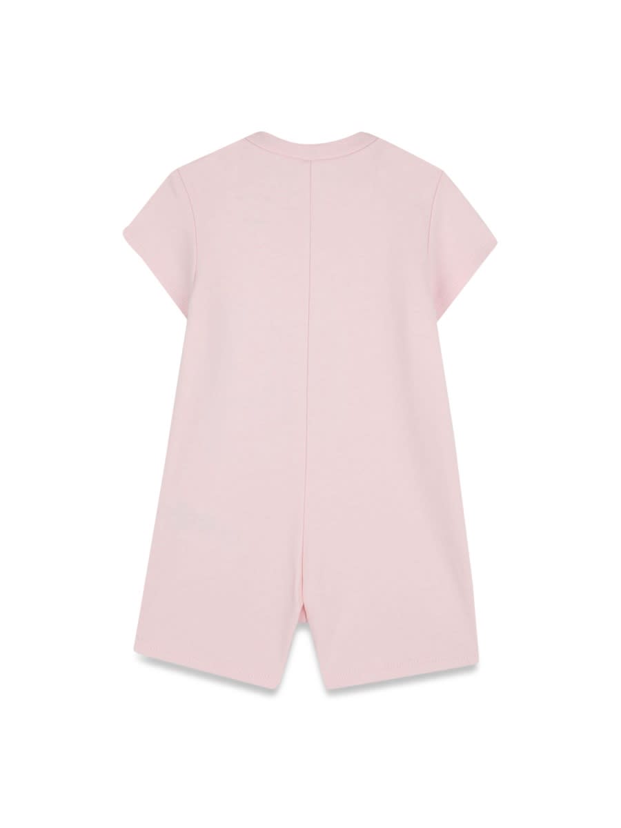 Marc Jacobs Pink Romper For Baby Girl With Flower In Pink
