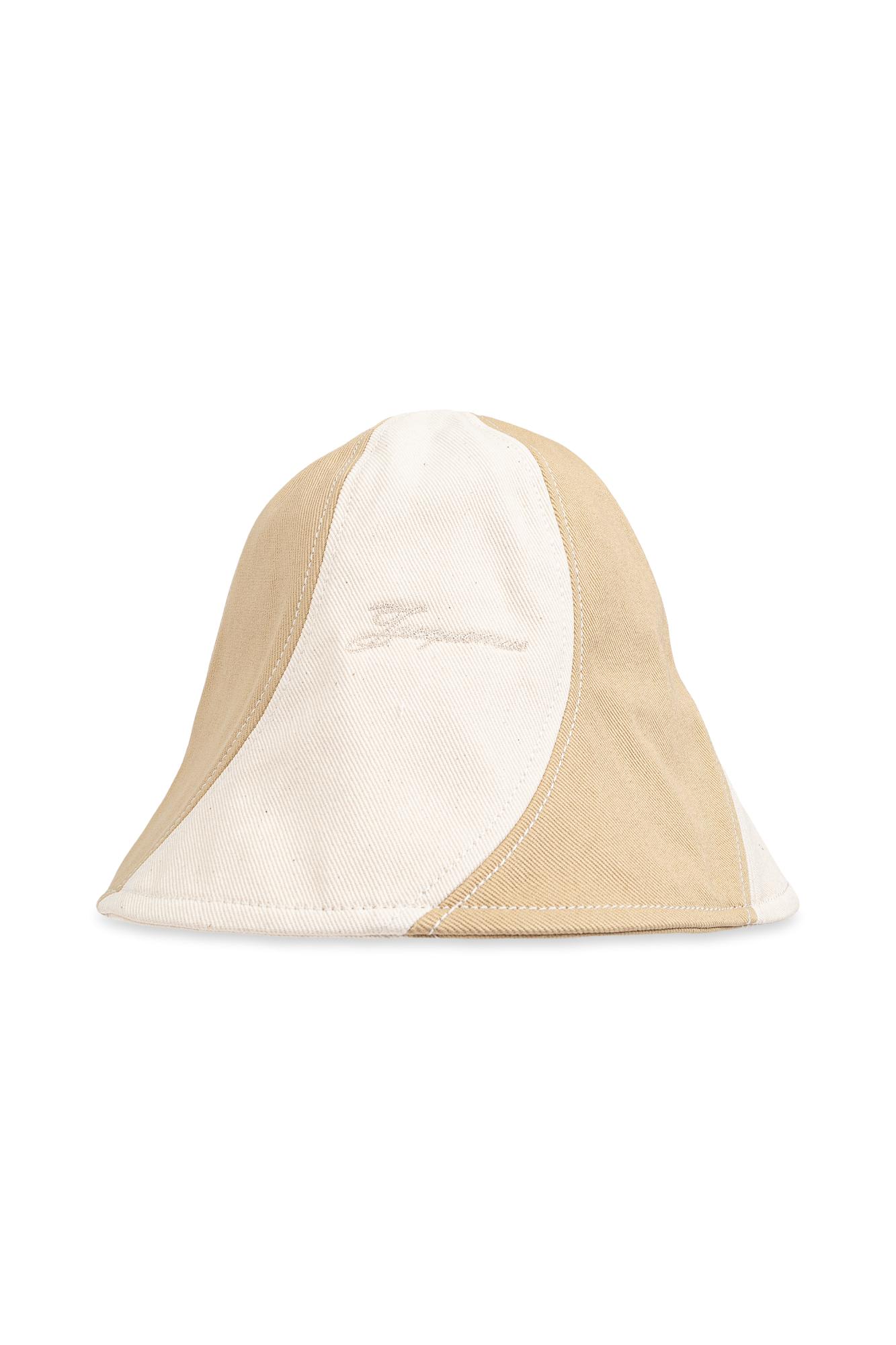 Jacquemus Hat With Logo In Beige / Off-white