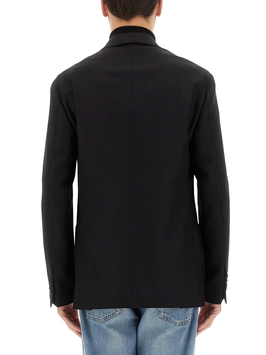 Lardini Tailored Single-breasted Jacket With Notch Lapel In Black