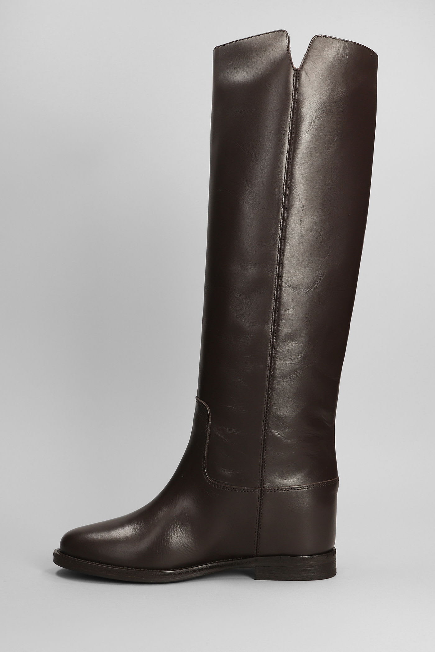 Via Roma 15 In Dark Brown Leather In Brown
