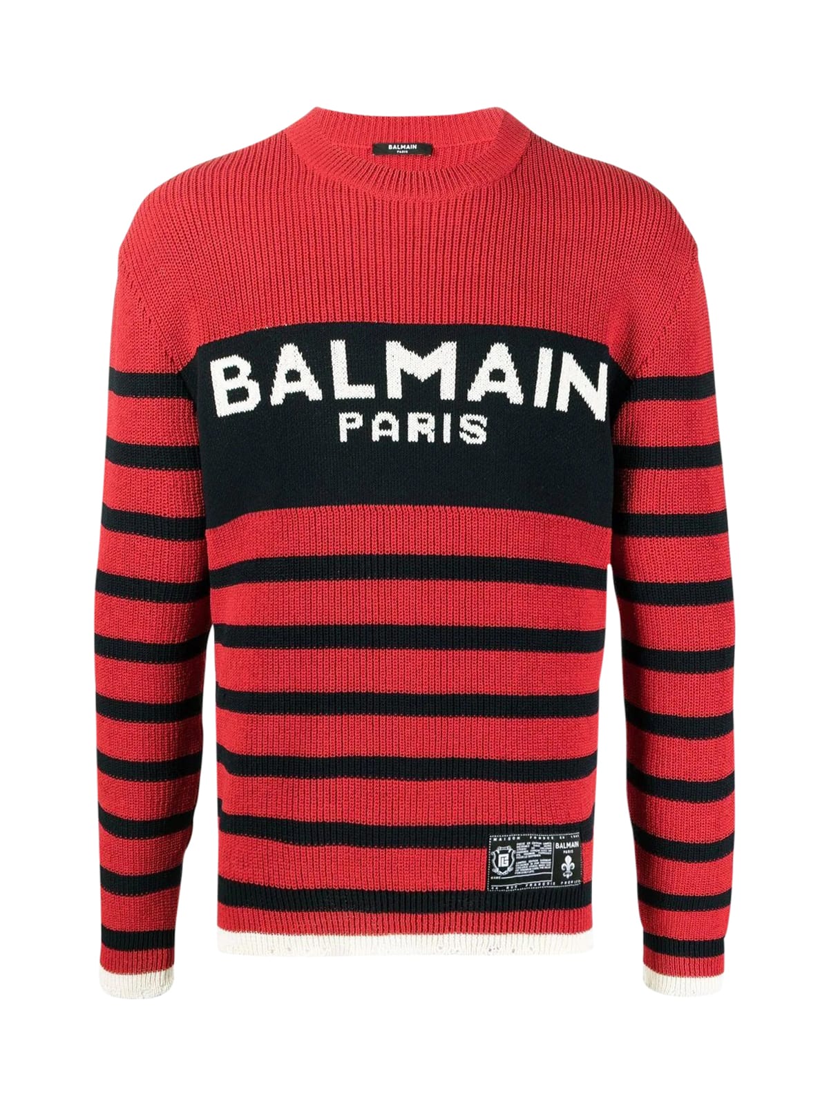 Balmain Striped Destroyed Pullover