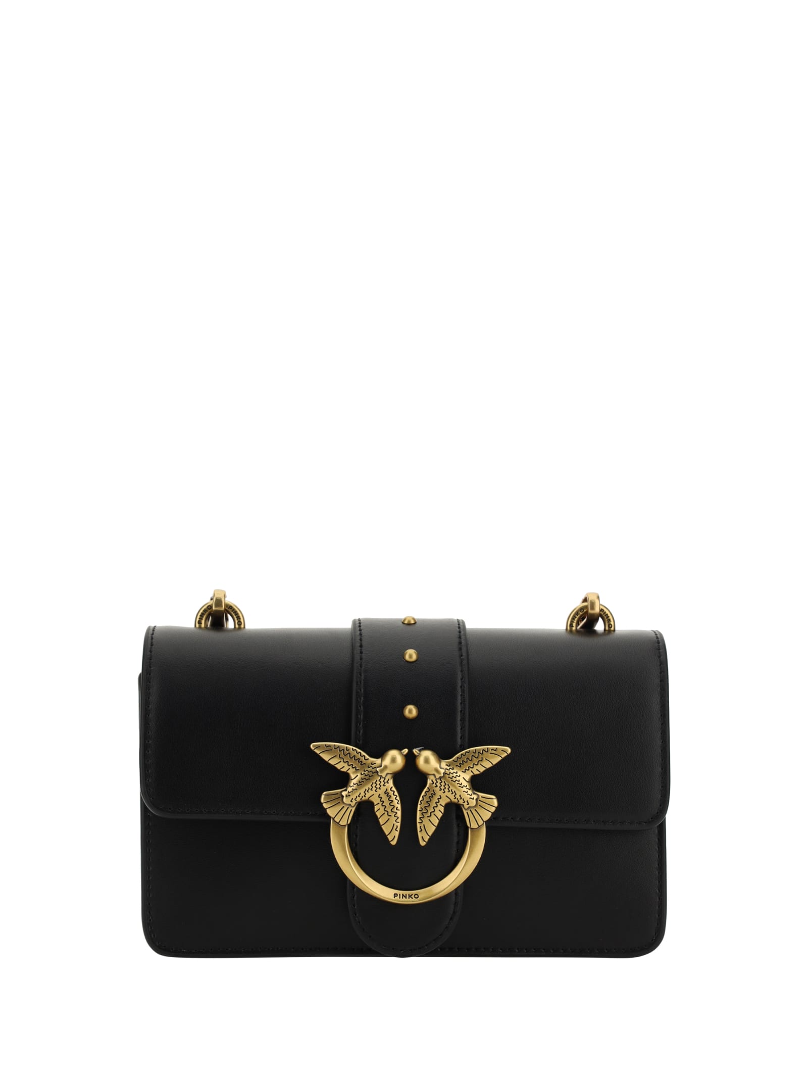 Shop Pinko Love One Mini Shoulder Bag In Black