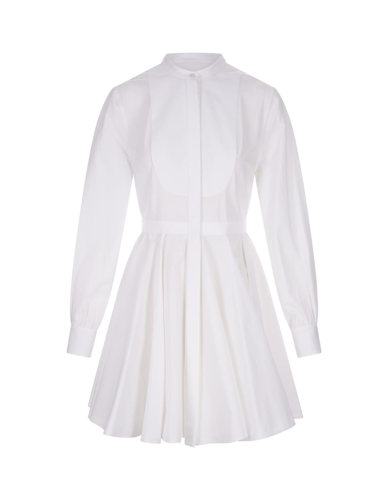 Alexander Mcqueen Short Shirt Dress With Panels In Optical