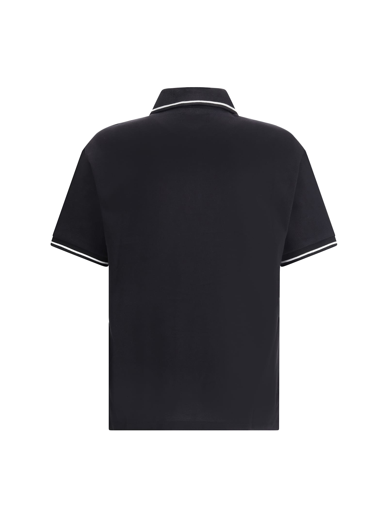 Amiri Black Polo Shirt With Classic Collar And Logo Lettering Embroidery On The Front In Cotton Man In Black