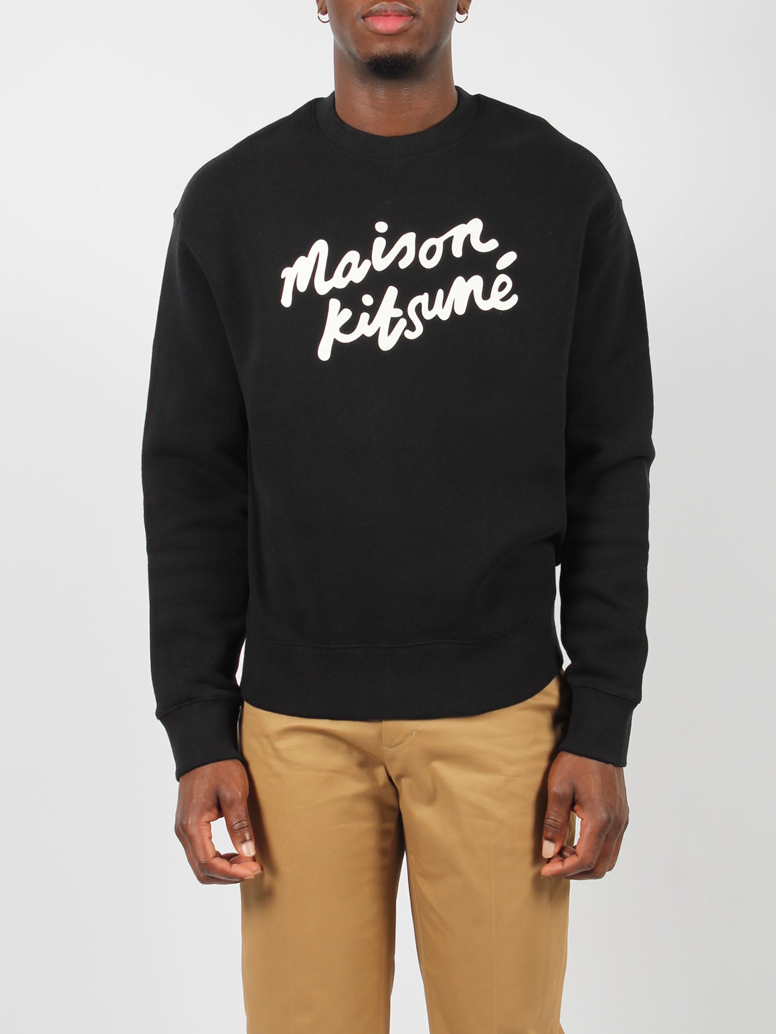 Shop Maison Kitsuné Maison Kitsune Handwriting Comfort Sweatshirt In Black