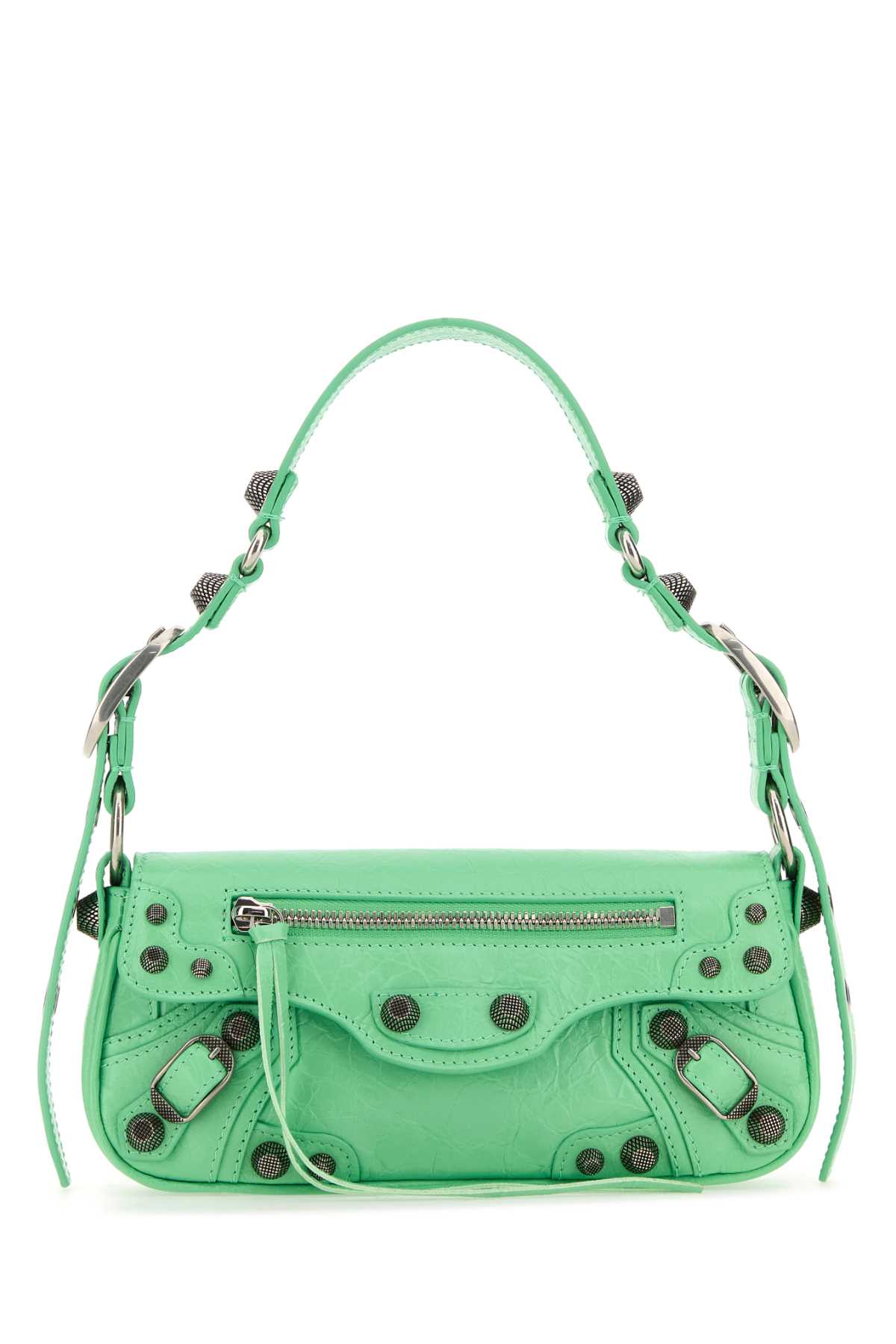 Shop Balenciaga Light Green Leather Le Cagole Sling Xs Shoulder Bag In Mintgreen