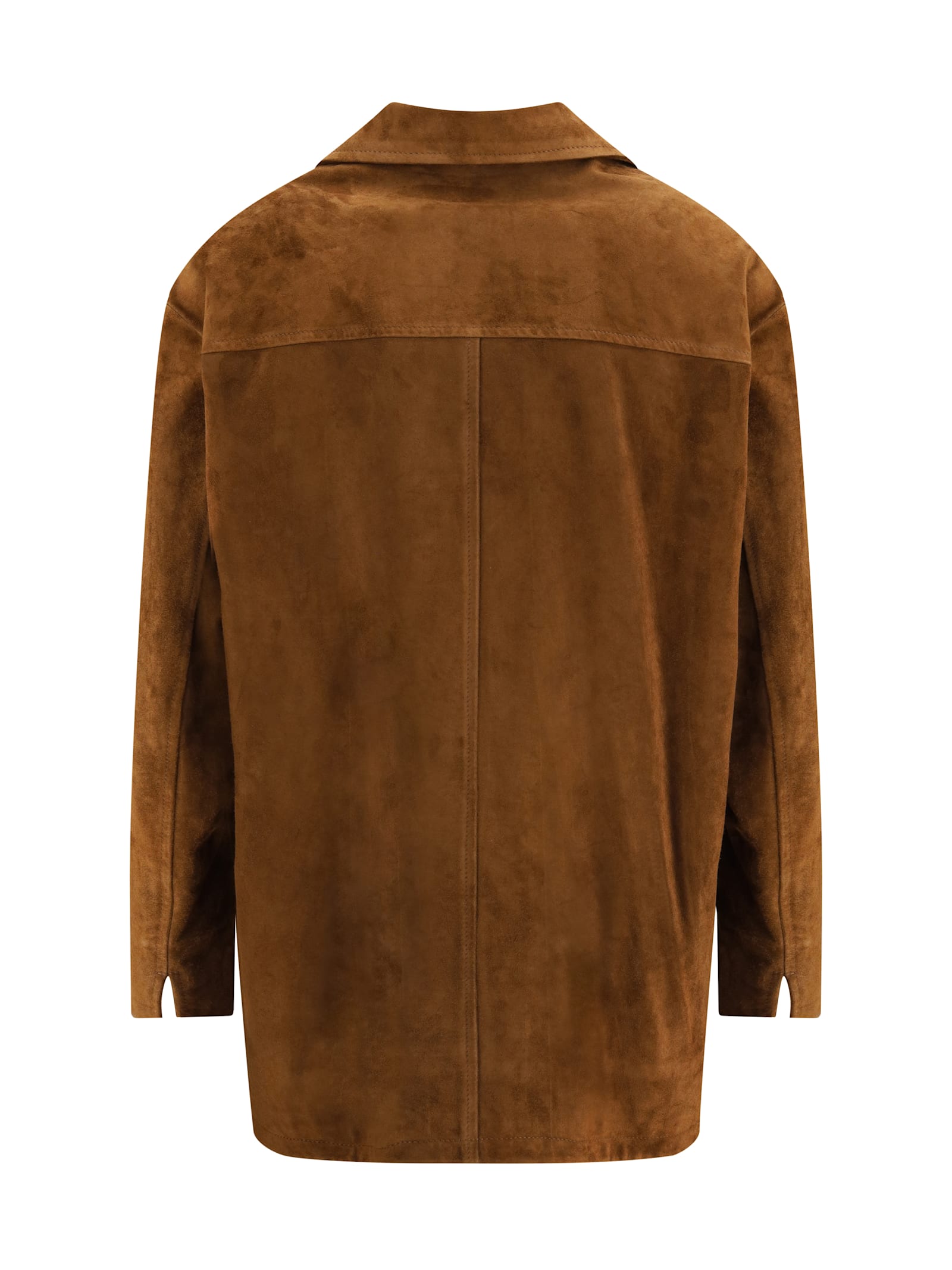 Salvatore Santoro Button-fastening Suede Blazer In Brown