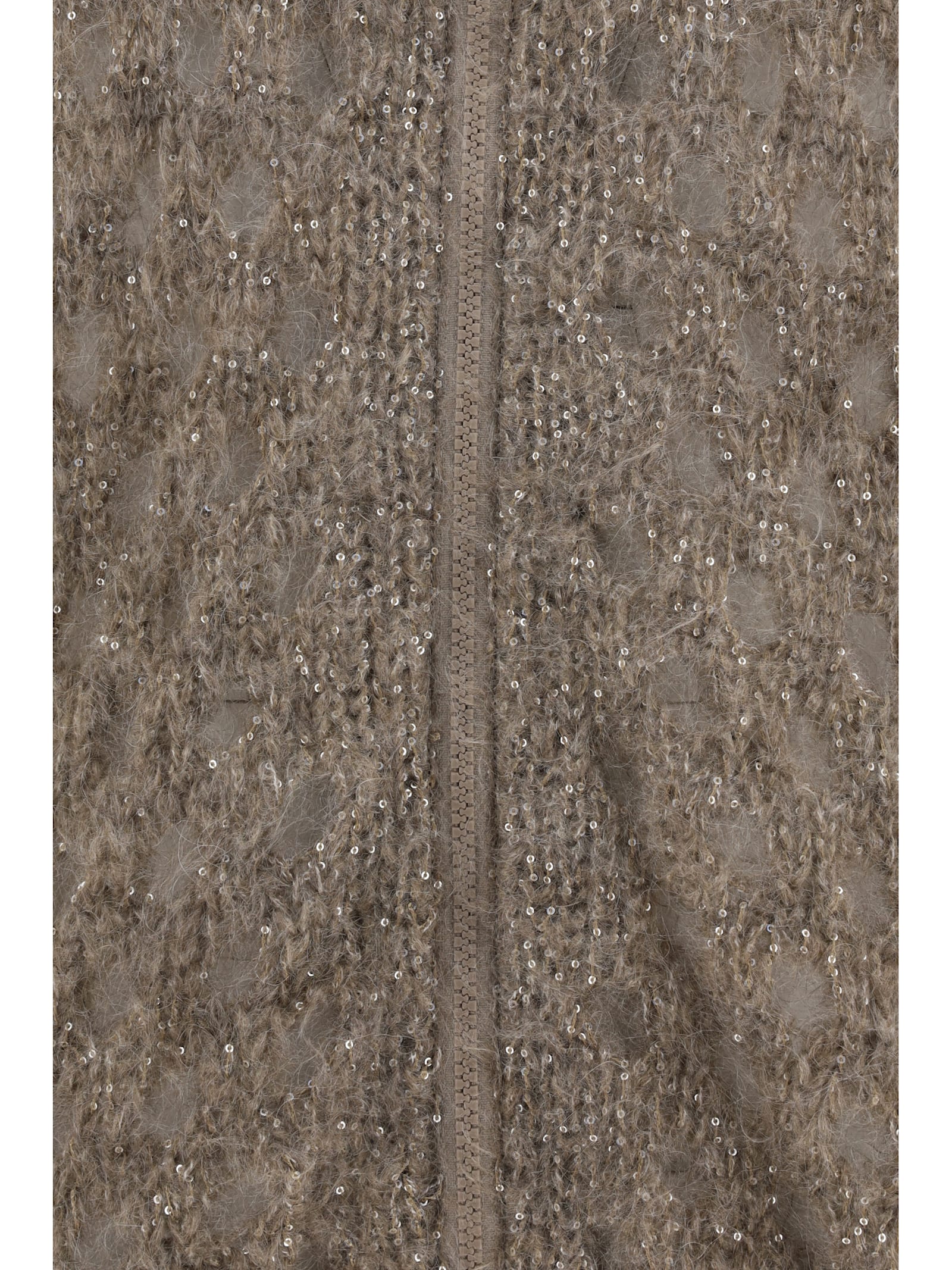 Brunello Cucinelli Women Perforated Wool Cardigan In Blue