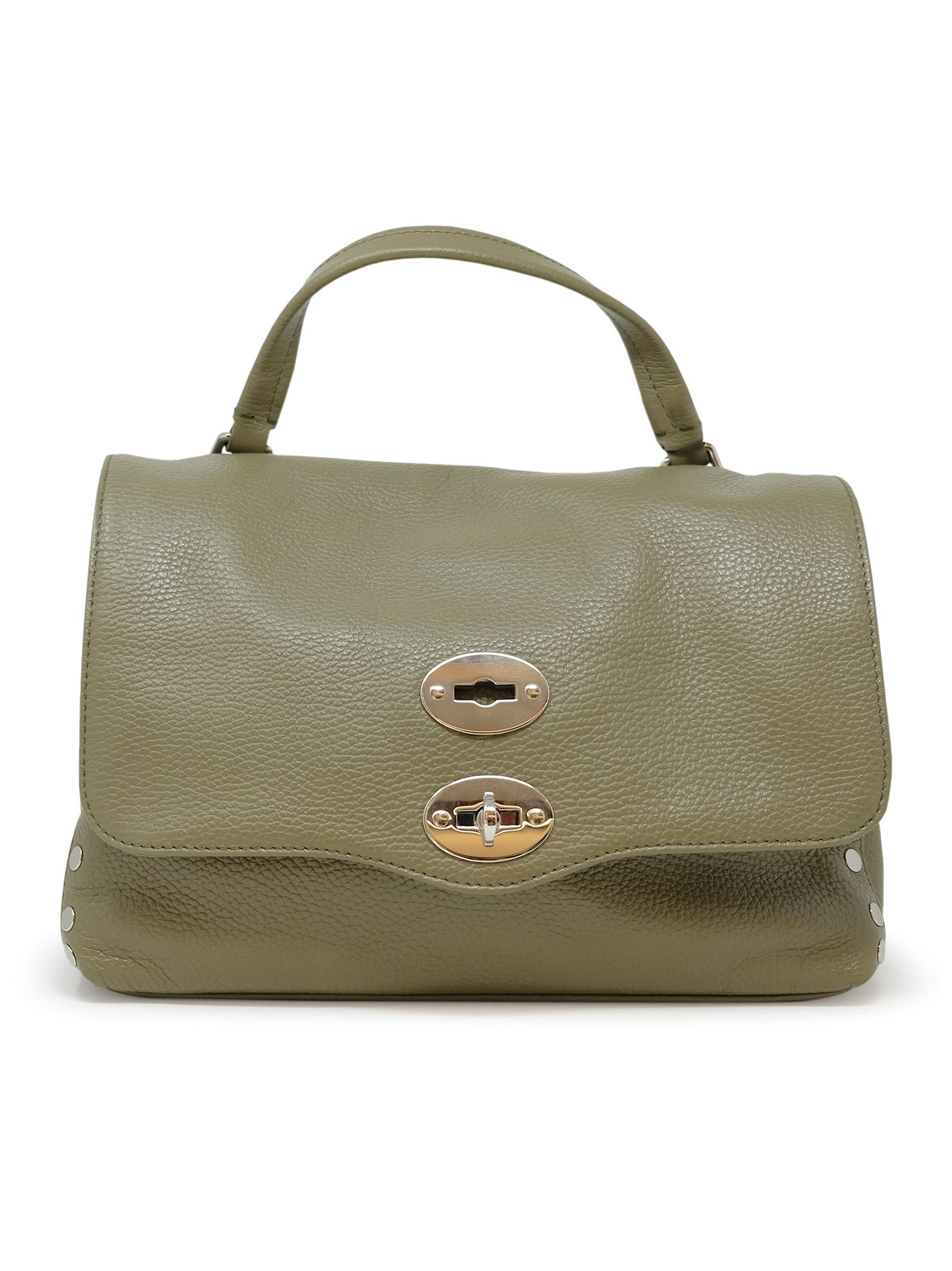 068010-0500000-z0420 Military Green Postina Daily Giorno S Leather Handbag