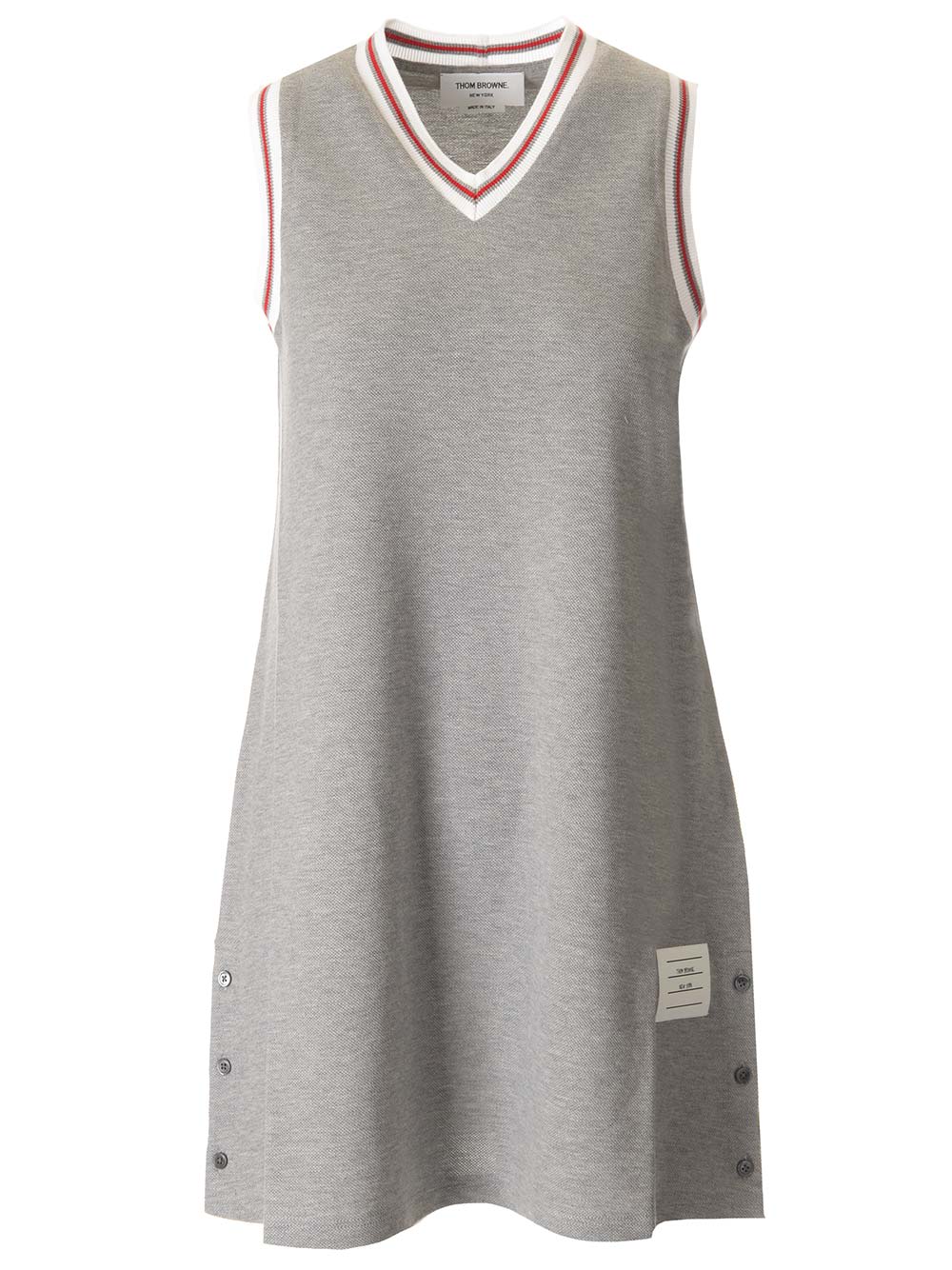 Shop Thom Browne Cotton Pique Tennis Dress In Grey