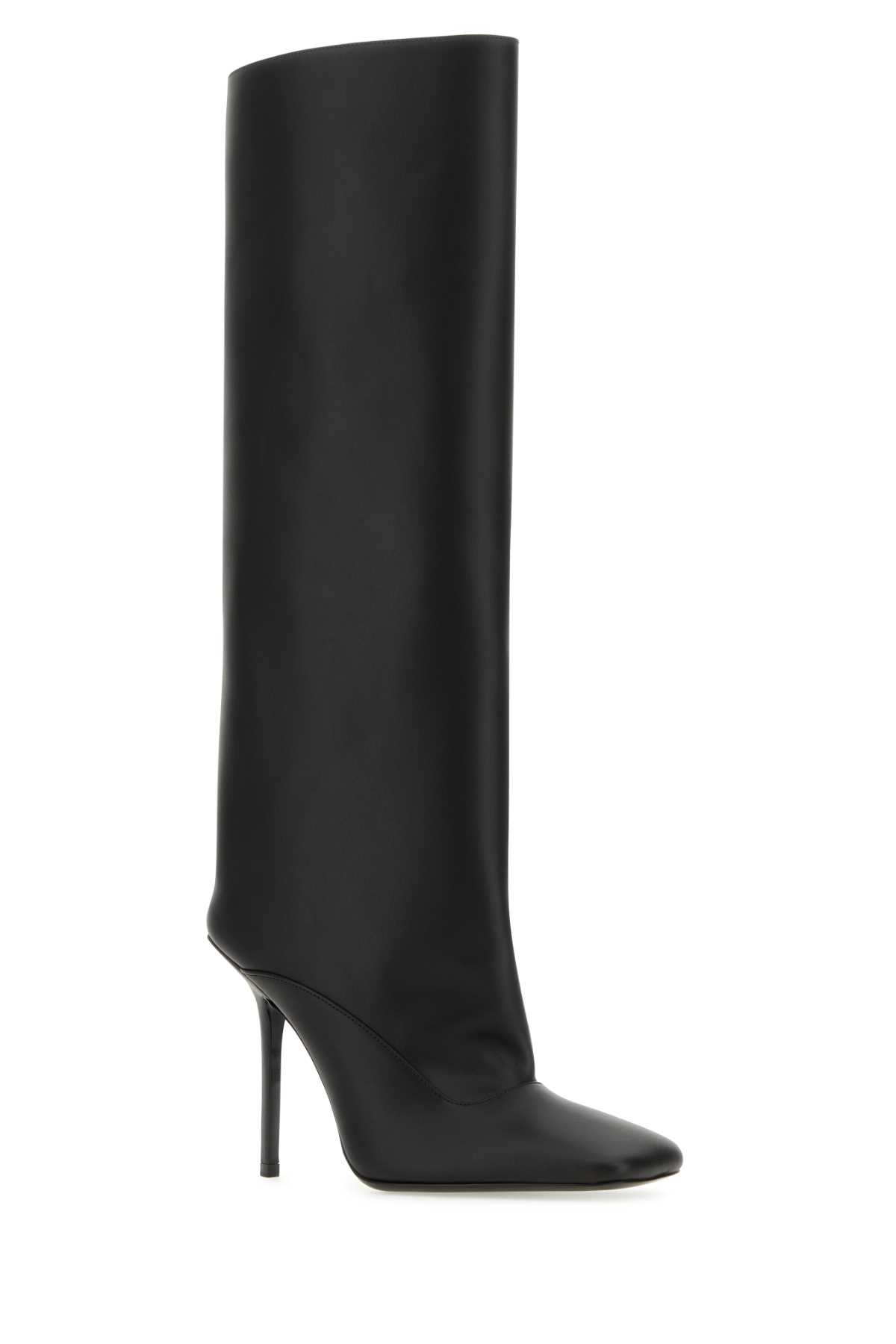 Shop Attico Black Leather Sienna Boots In 100
