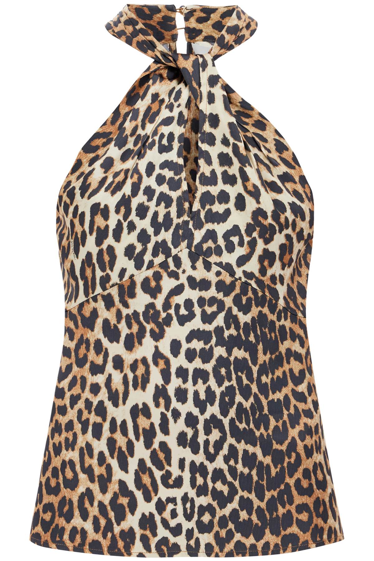 Leopard Print Satin Top For