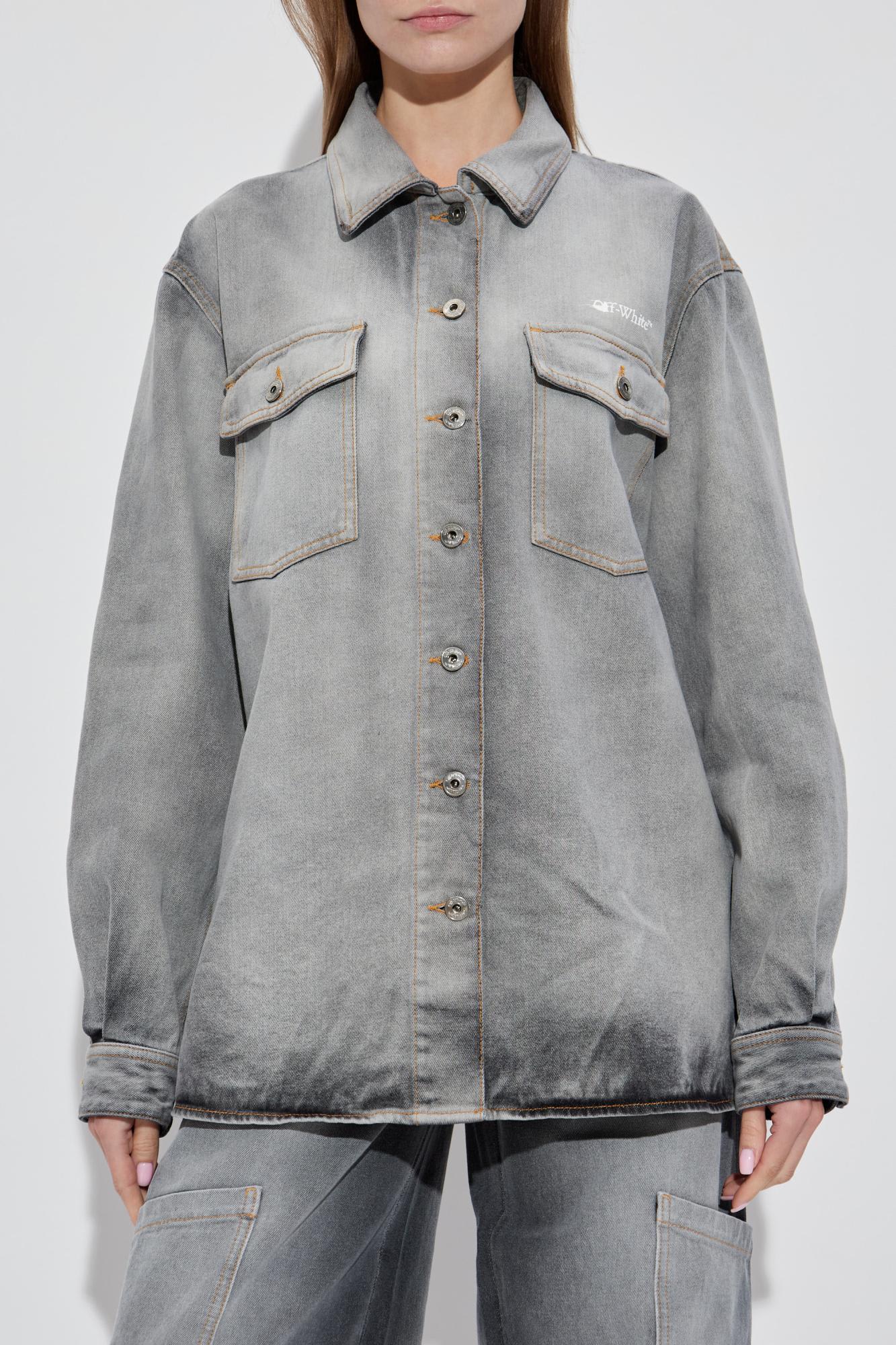 Off-white Denim Shirt In Gray