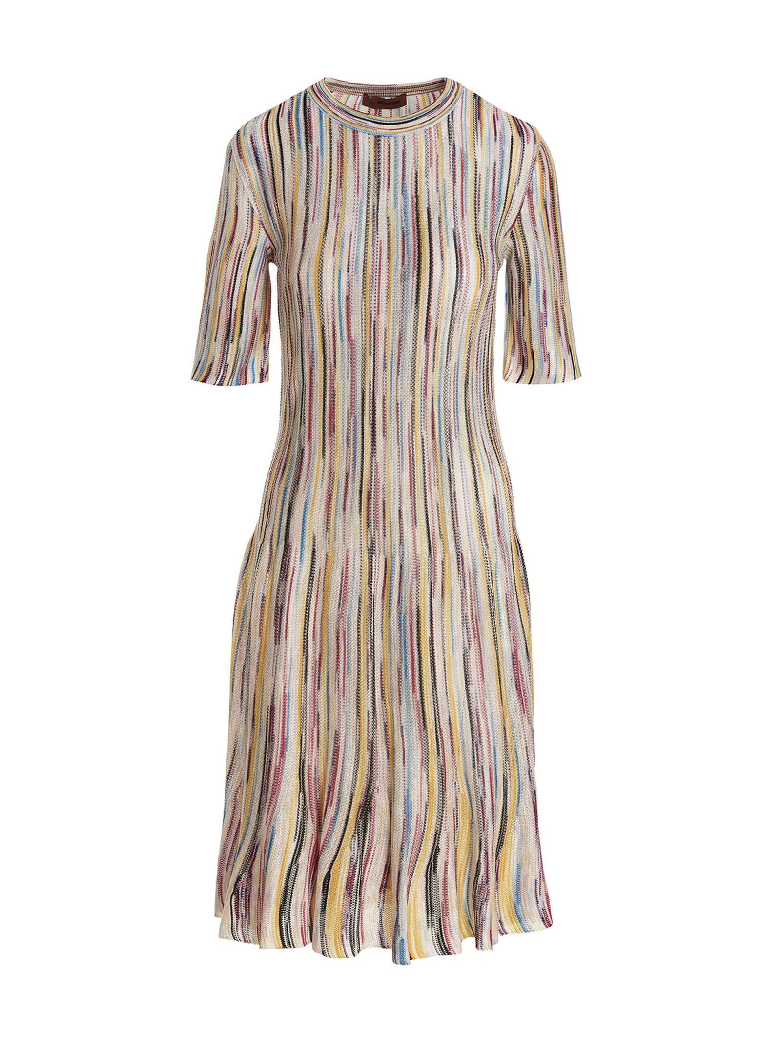 Missoni Striped Silk Dress In Multicolor