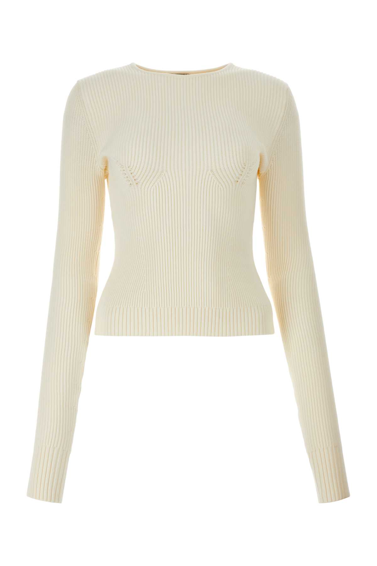 Shop Magda Butrym Cream Viscose Blend Sweater