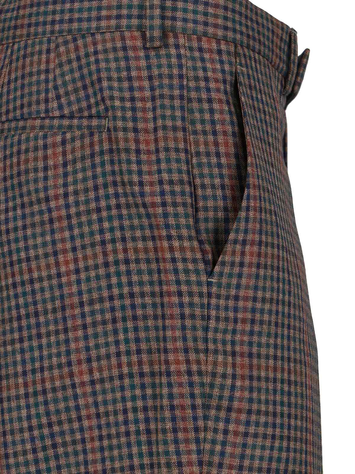 Paul Smith Tailored Checkered Trousers Featuring Pockets In Brown