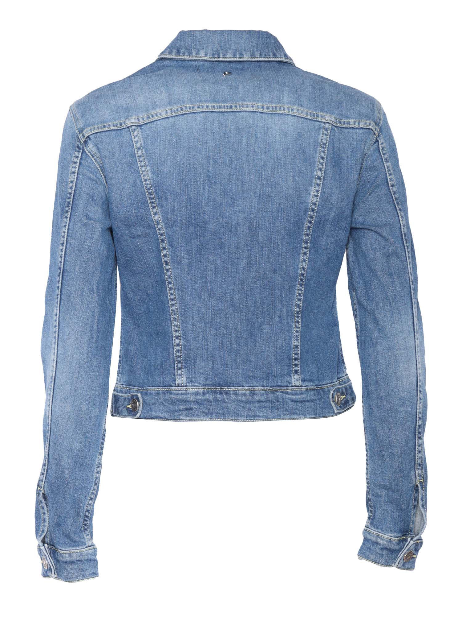Dondup Denim Jacket With Long Sleeves And Collared Neck In Blue