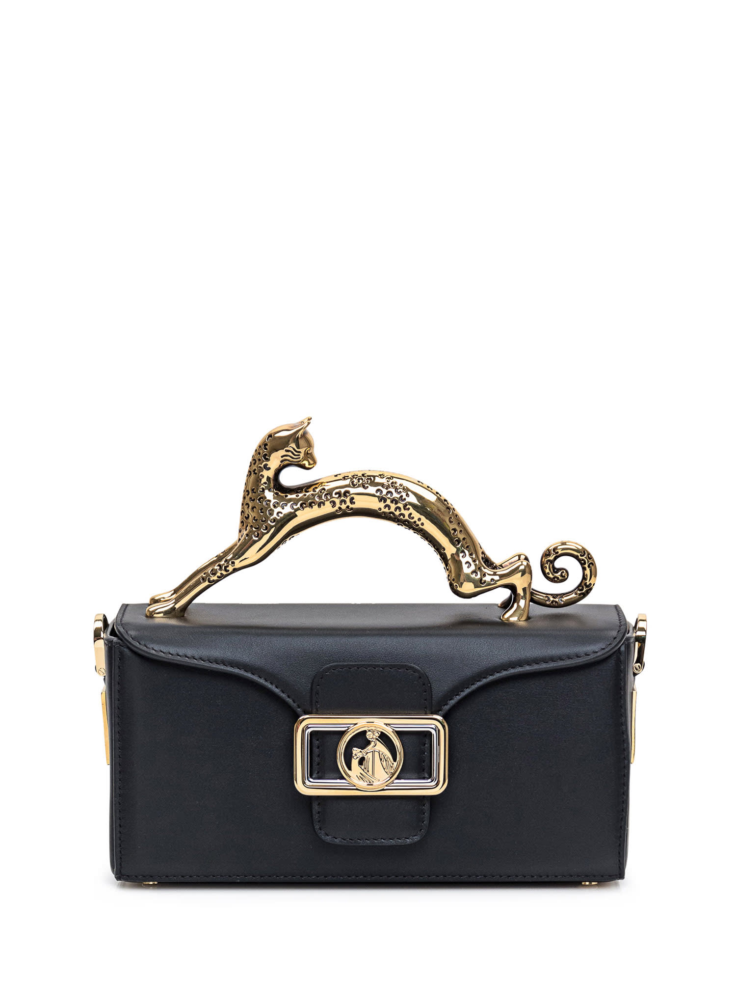 Shop Lanvin Pencil Cat Nano Bag In Black