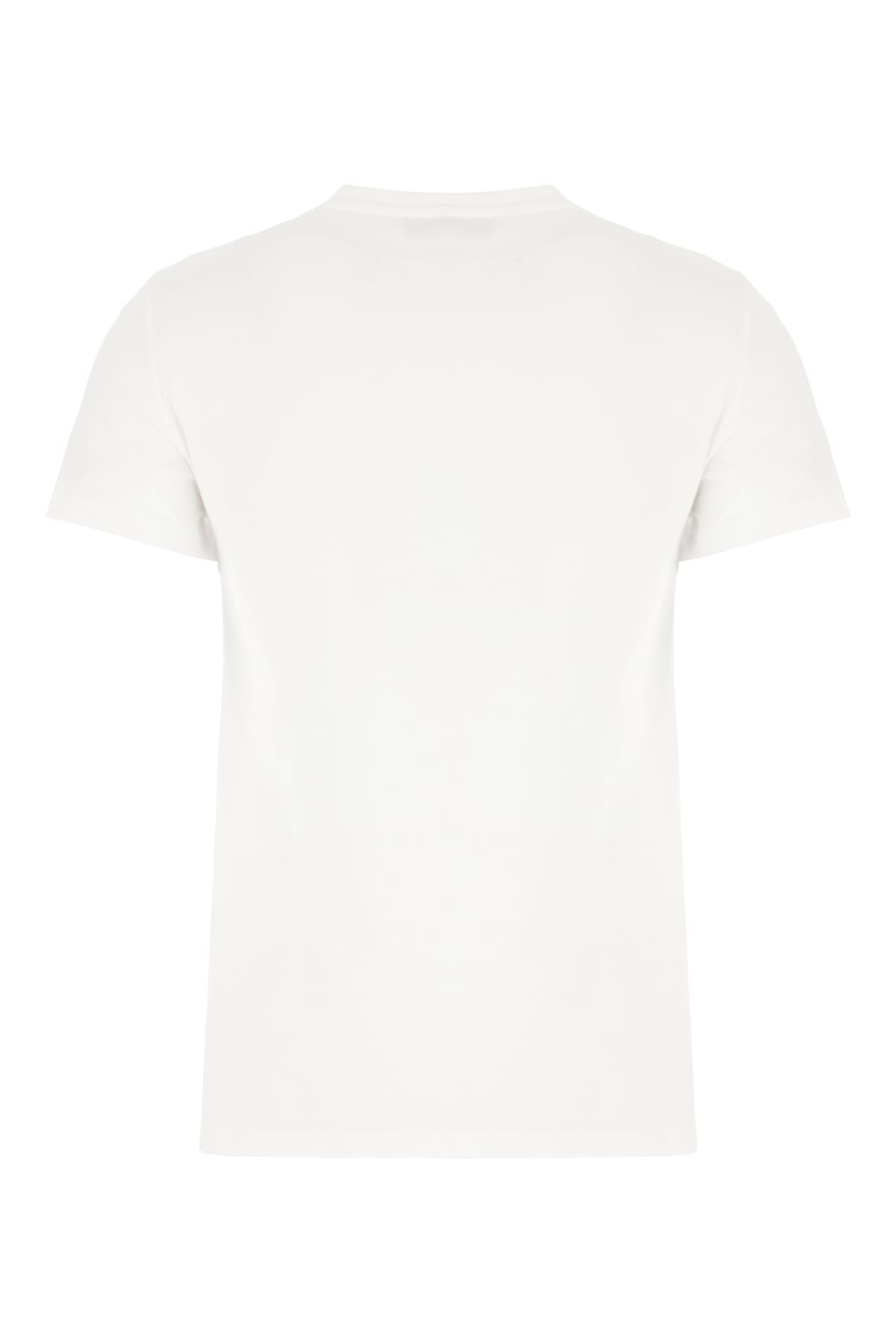 Max Mara Logo Embroidered Crewneck T-shirt In Bianco