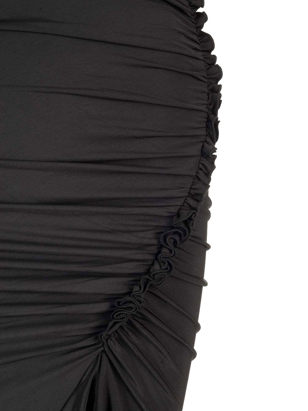 Shop Rotate Birger Christensen Slinky Asymmetric Dress In Black