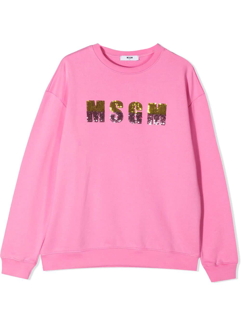 MSGM Sequin-embellished Logo Sweatshirt