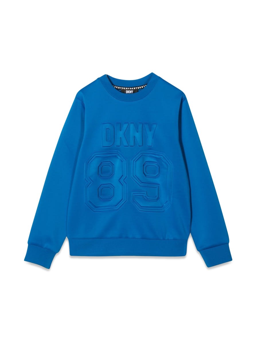 Shop Dkny Crewneck Sweatshirt In Blue