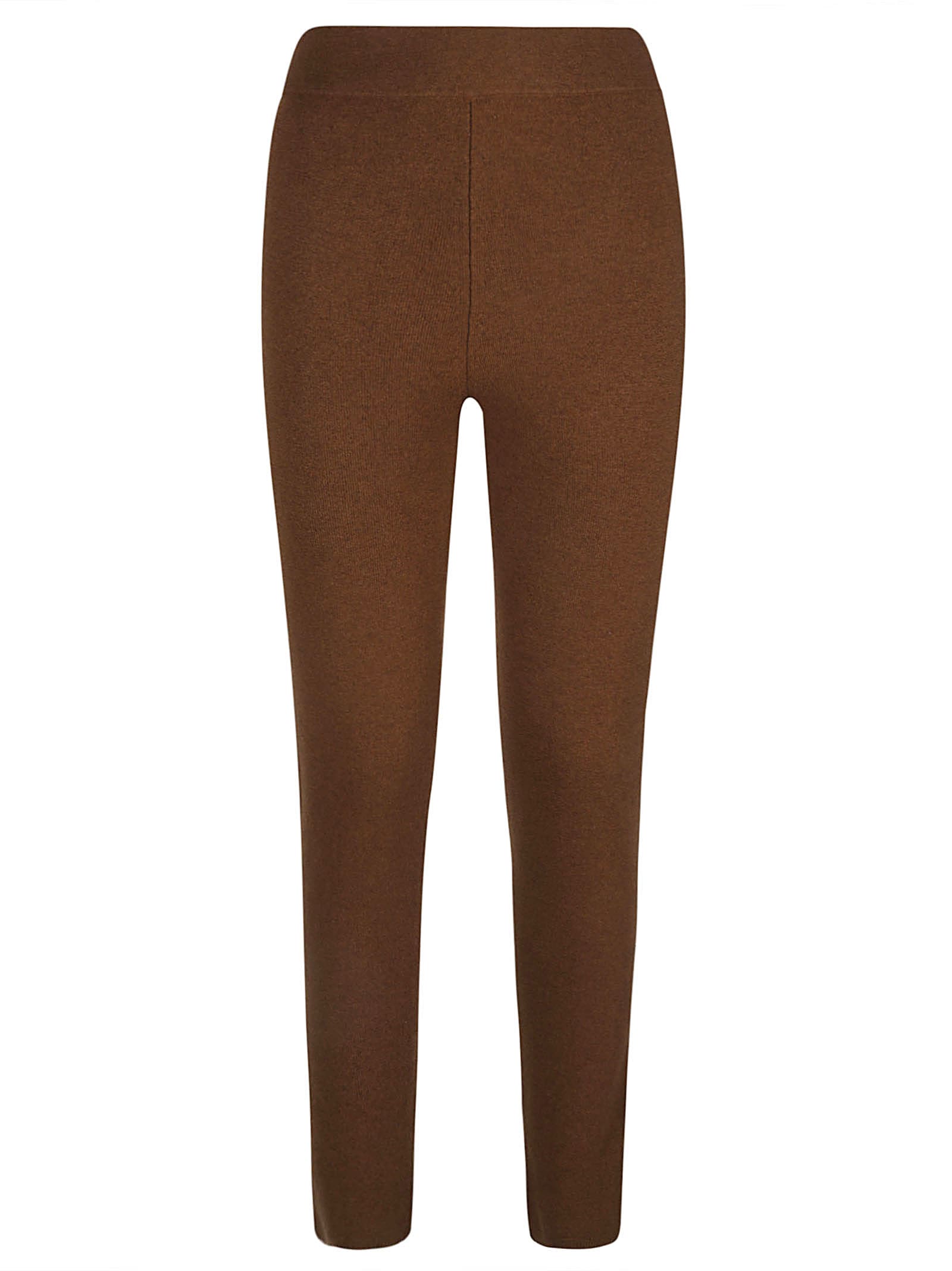 Max Mara Classic Fitted Track Pants In Brown