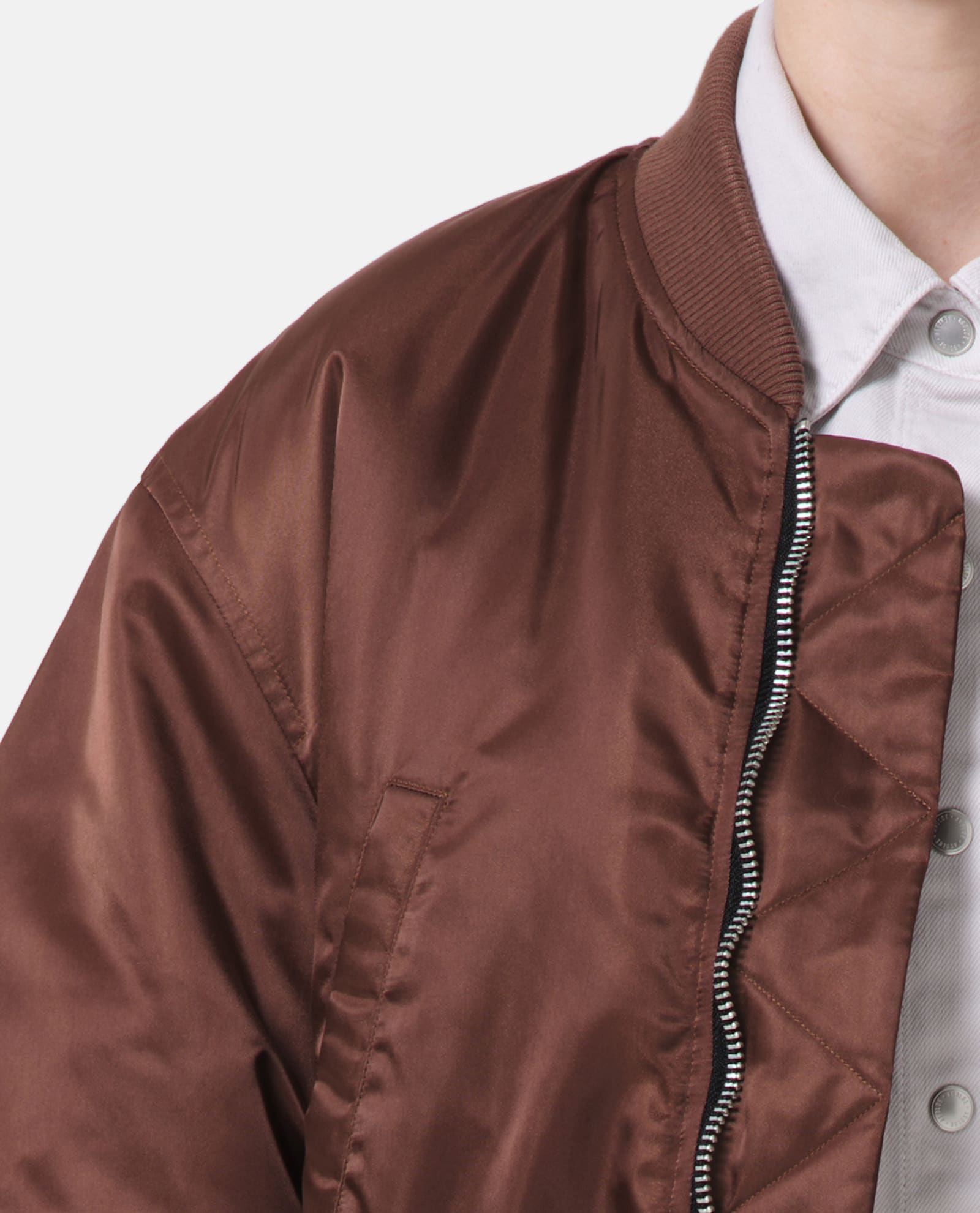 Shop Agolde Jett Bomber Jacket In Brown