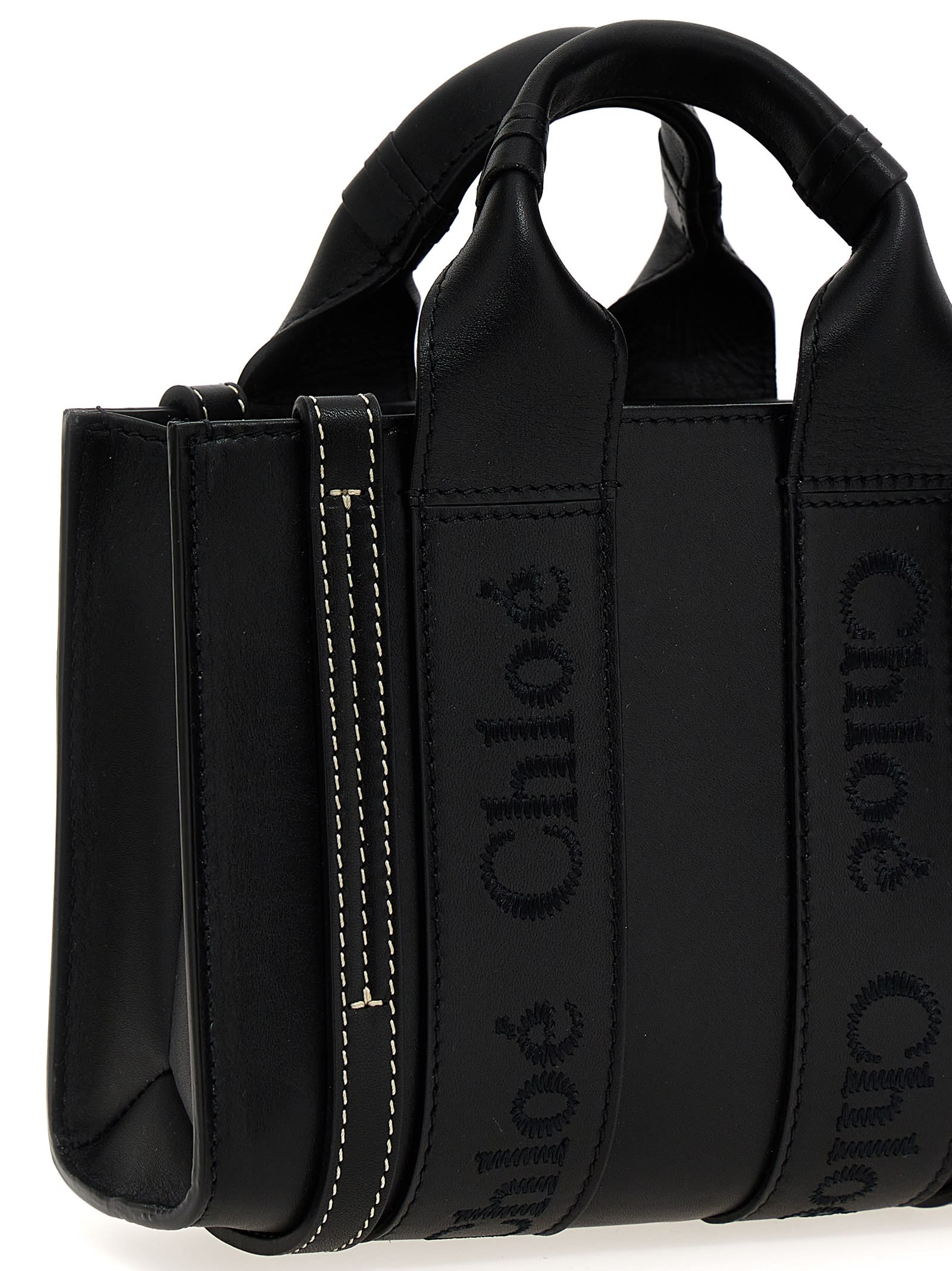 Shop Chloé Woody Mini Handbag In Black