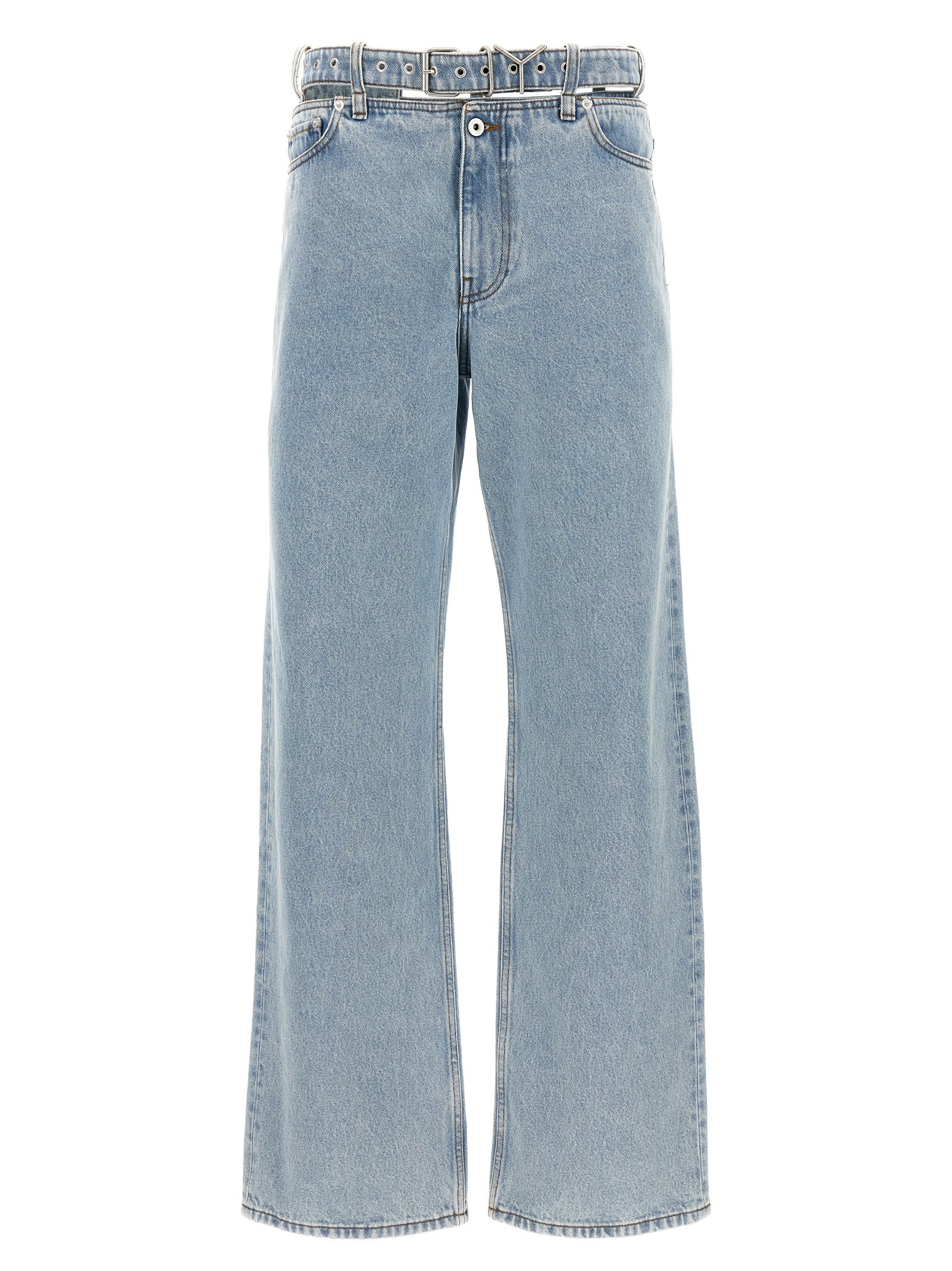 Y/project Evergreen Y Belt Jeans In Blue