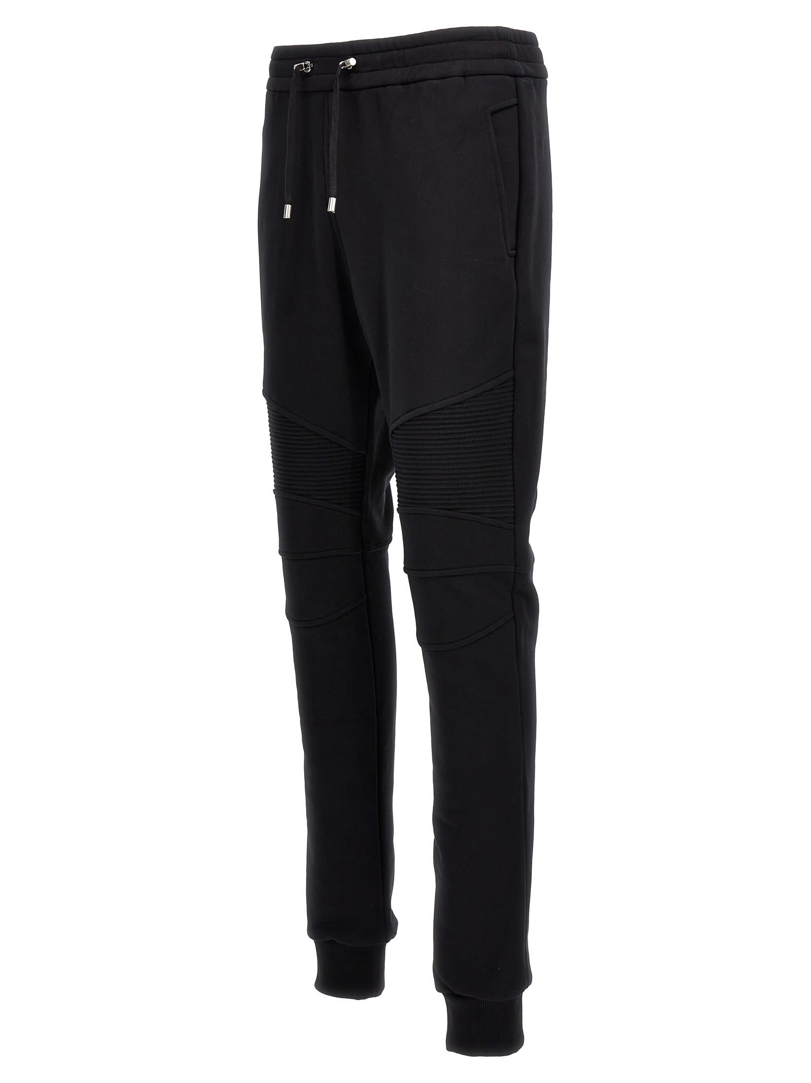 Shop Balmain Biker Joggers In Black