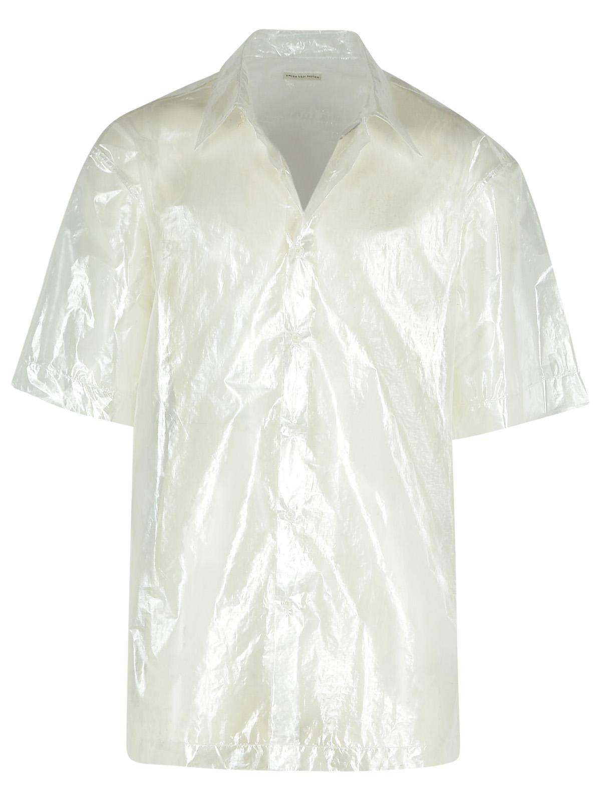 Dries Van Noten Cassidye Silver Nylon Shirt In Silver