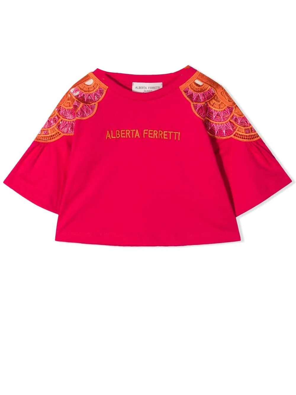 Alberta Ferretti Little Girl T-shirt With Embroidered Logo