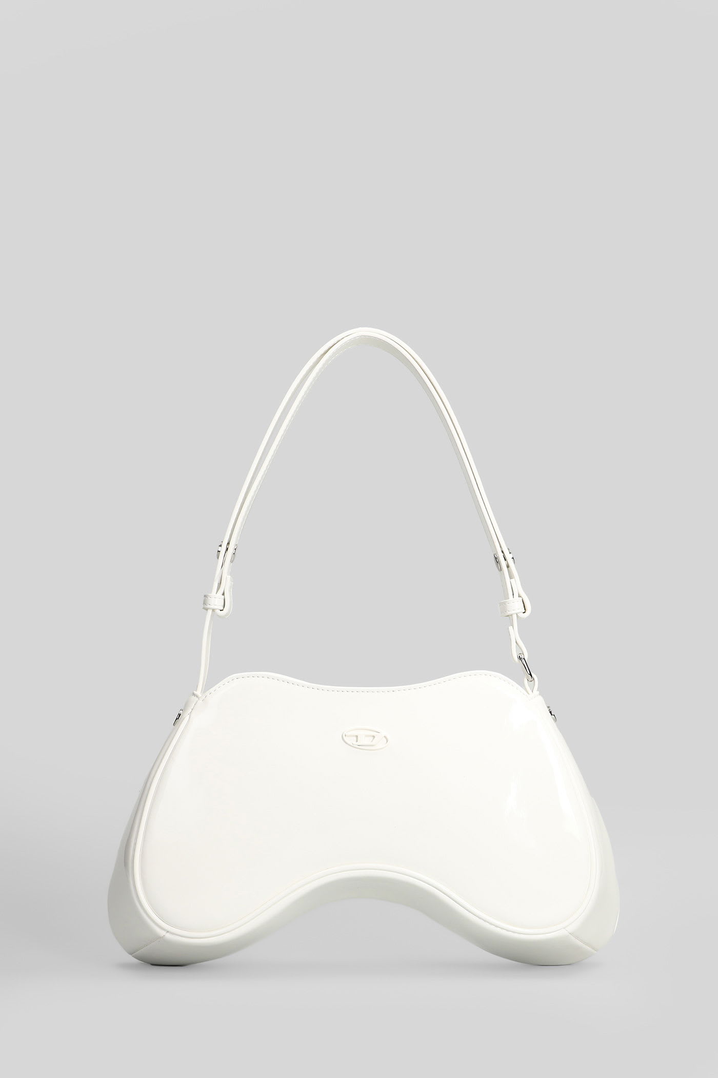 Diesel Play Shoulder Shoulder Bag In White Leather