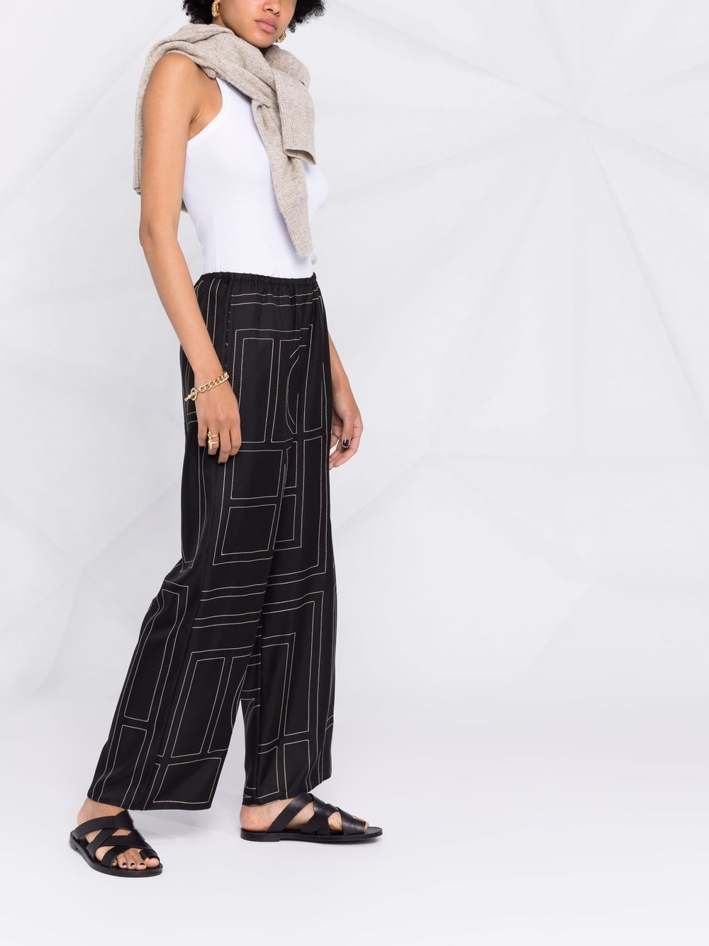 Totême Toteme Silk Pajama Trousers In Black